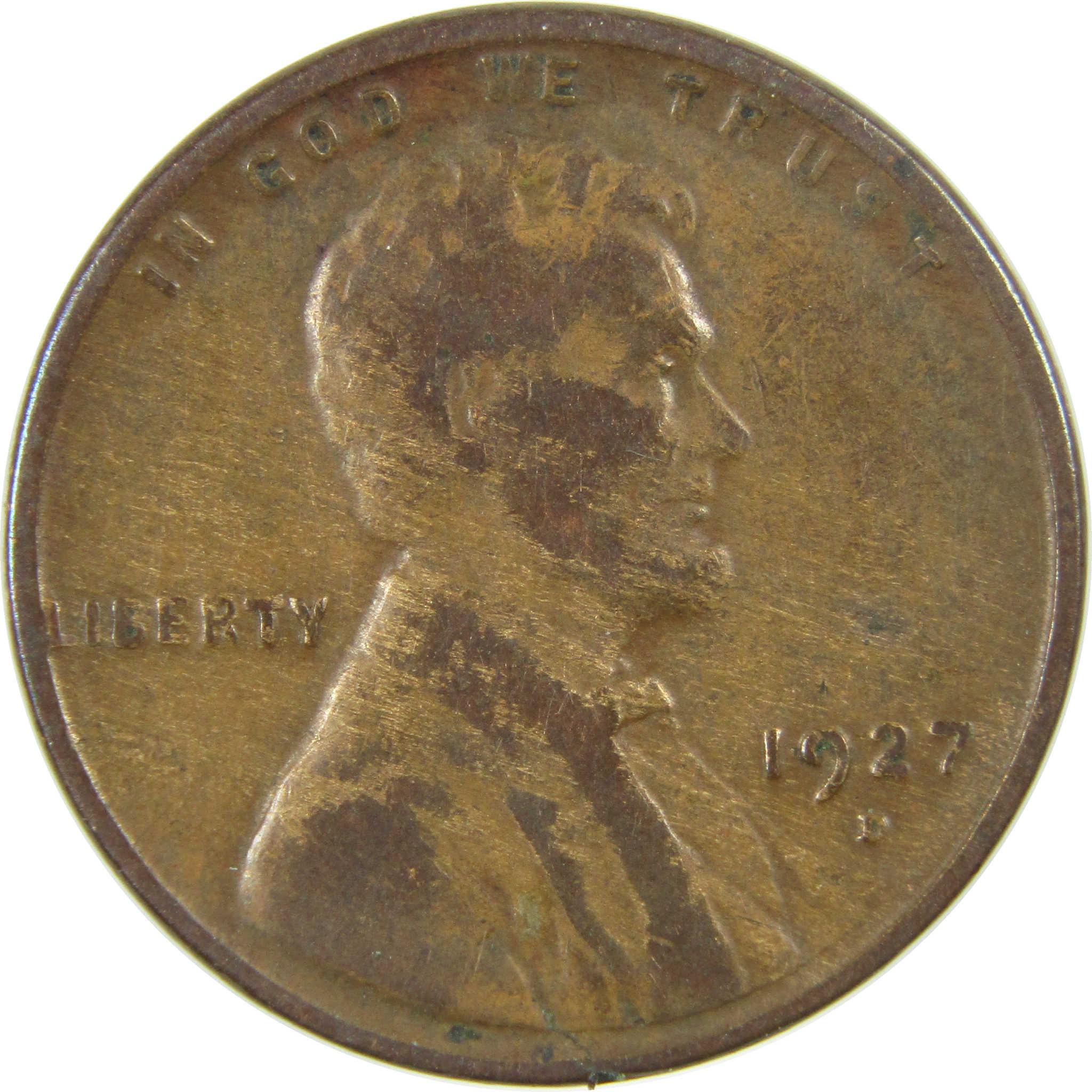 1927 D Lincoln Wheat Cent G Good Penny 1c Coin SKU:I27194