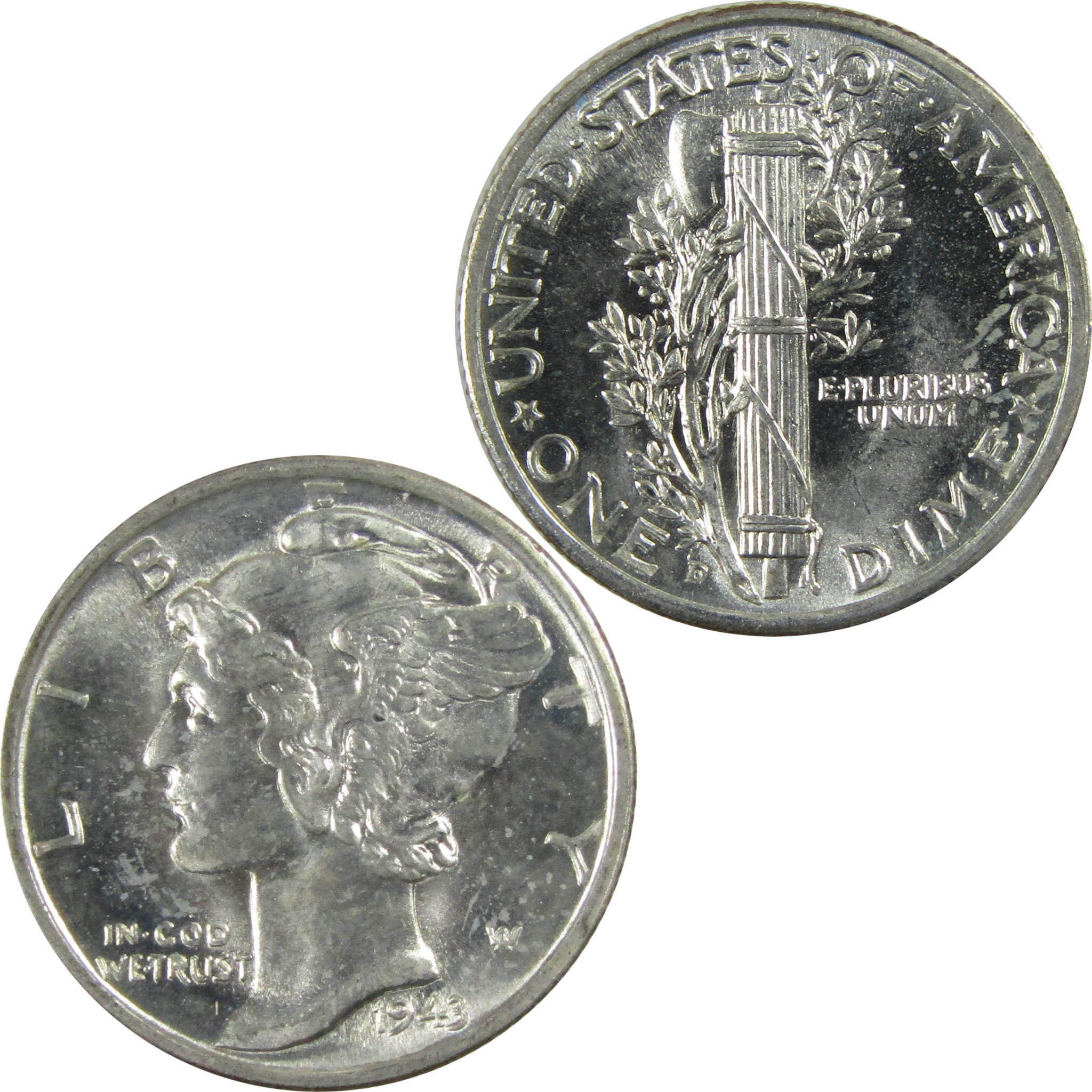 1943 D Mercury Silver Dime AU About Uncirculated 10c Coin SKU:CP348