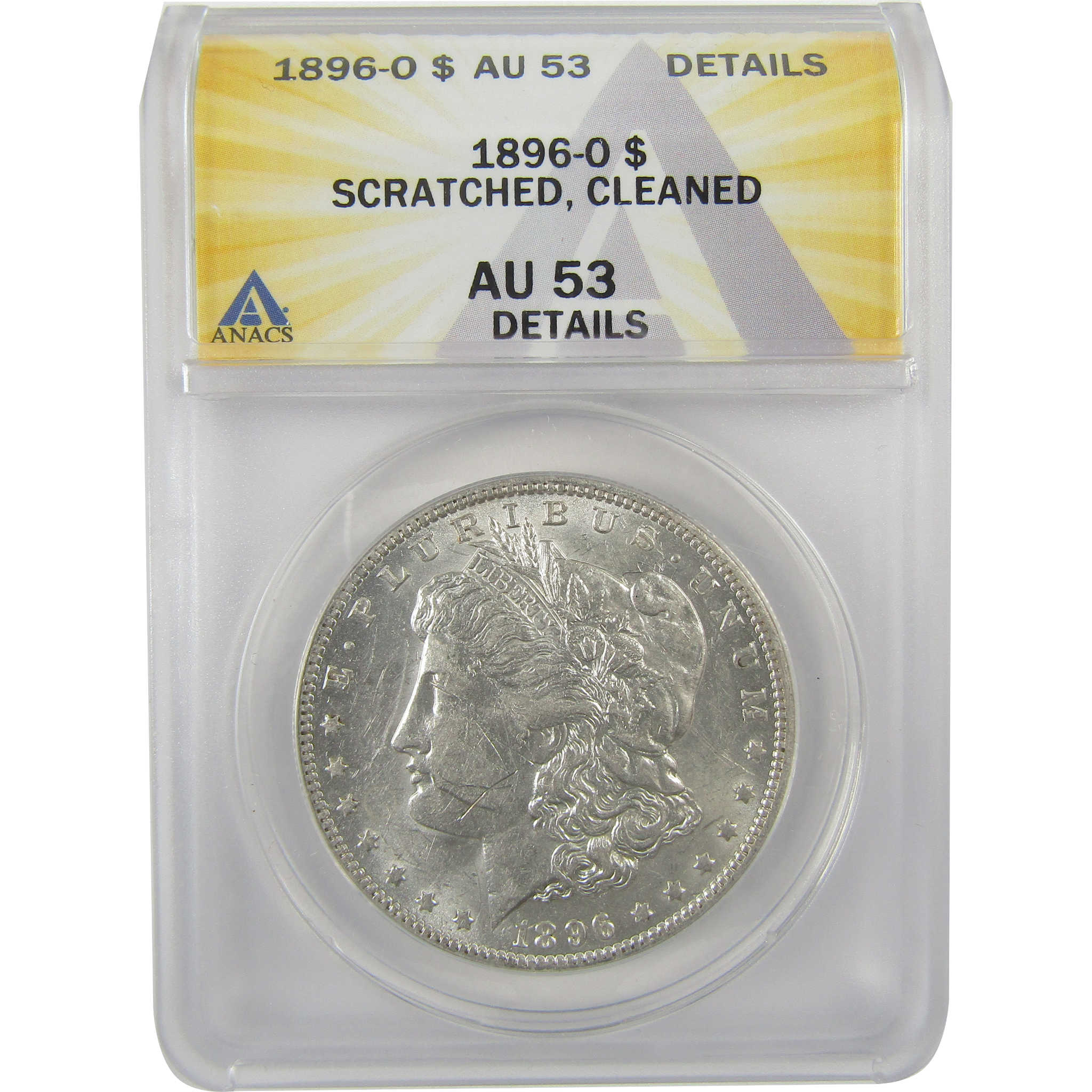 1896 O Morgan Dollar AU 53 Details ANACS Silver $1 Coin SKU:I18989 - Morgan coin - Morgan silver dollar - Morgan silver dollar for sale - Profile Coins & Collectibles