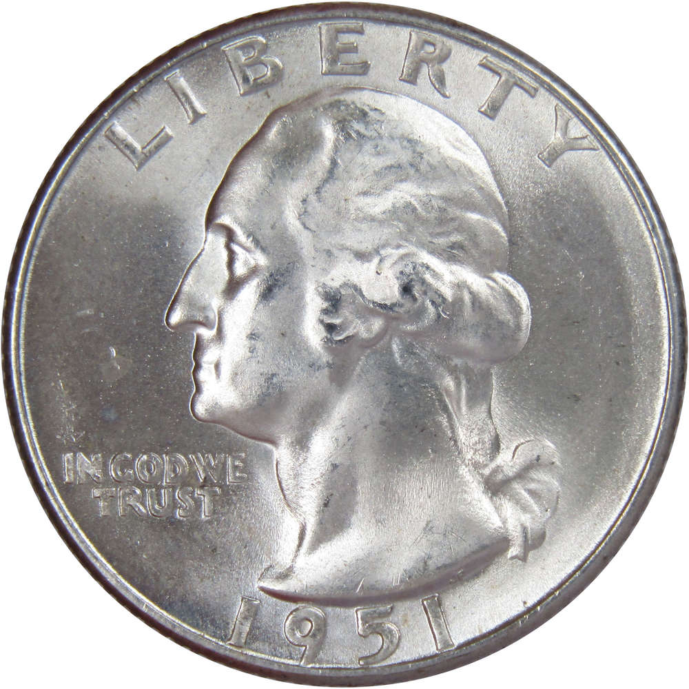 1951 S Washington Quarter Uncirculated Mint State Silver 25c Coin
