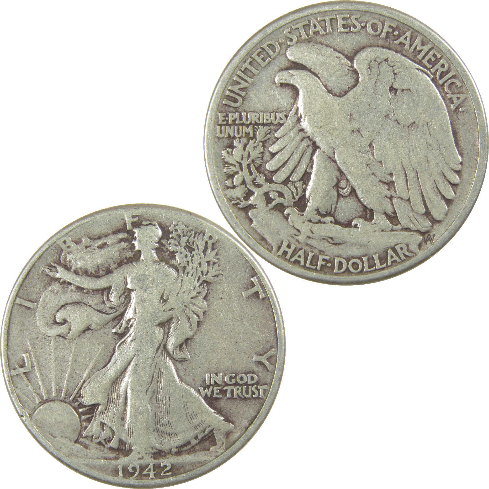 1942 Liberty Walking Half Dollar G Good Silver 50c Coin