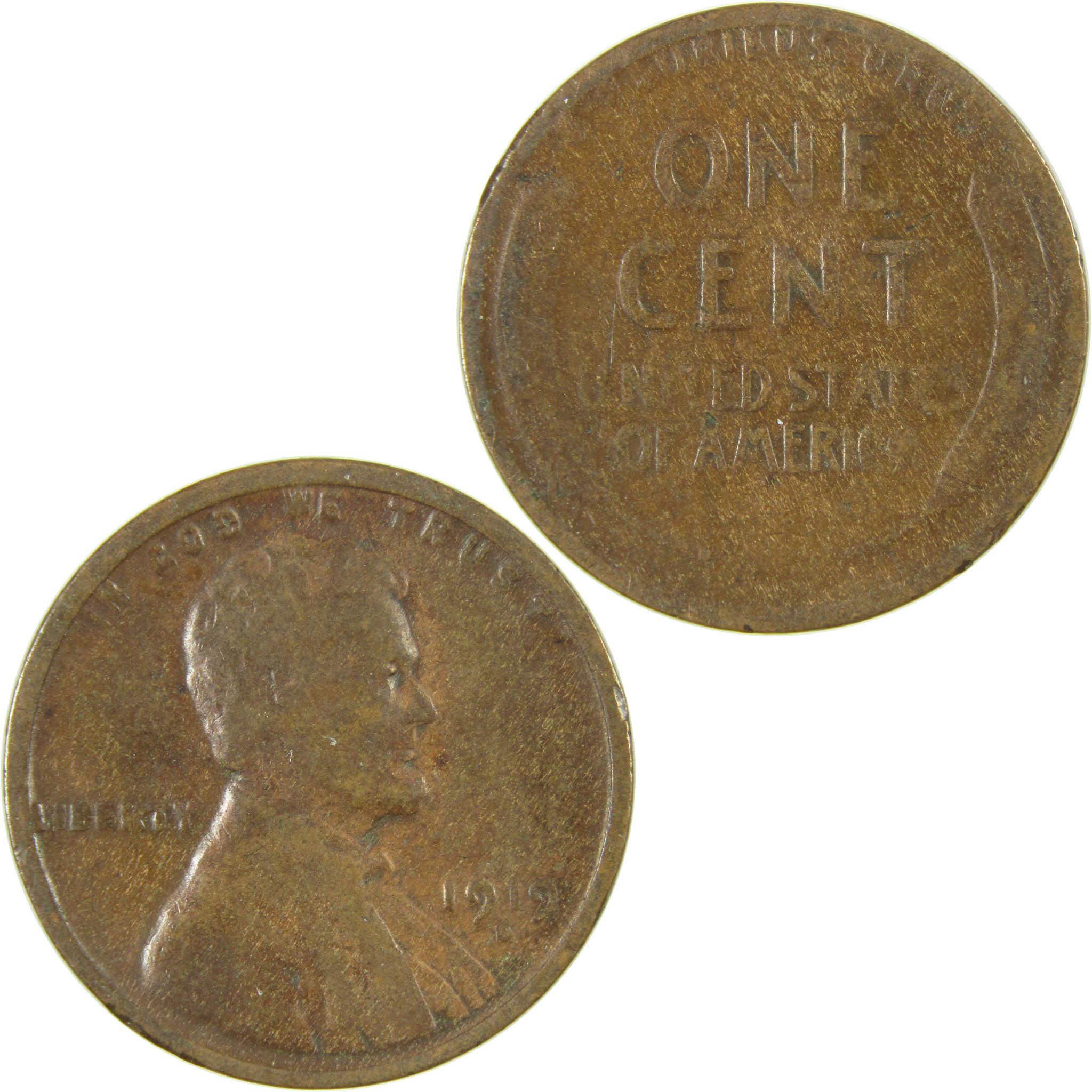 1919 D Lincoln Wheat Cent G Good Penny 1c Coin Collectible SKU:I27175
