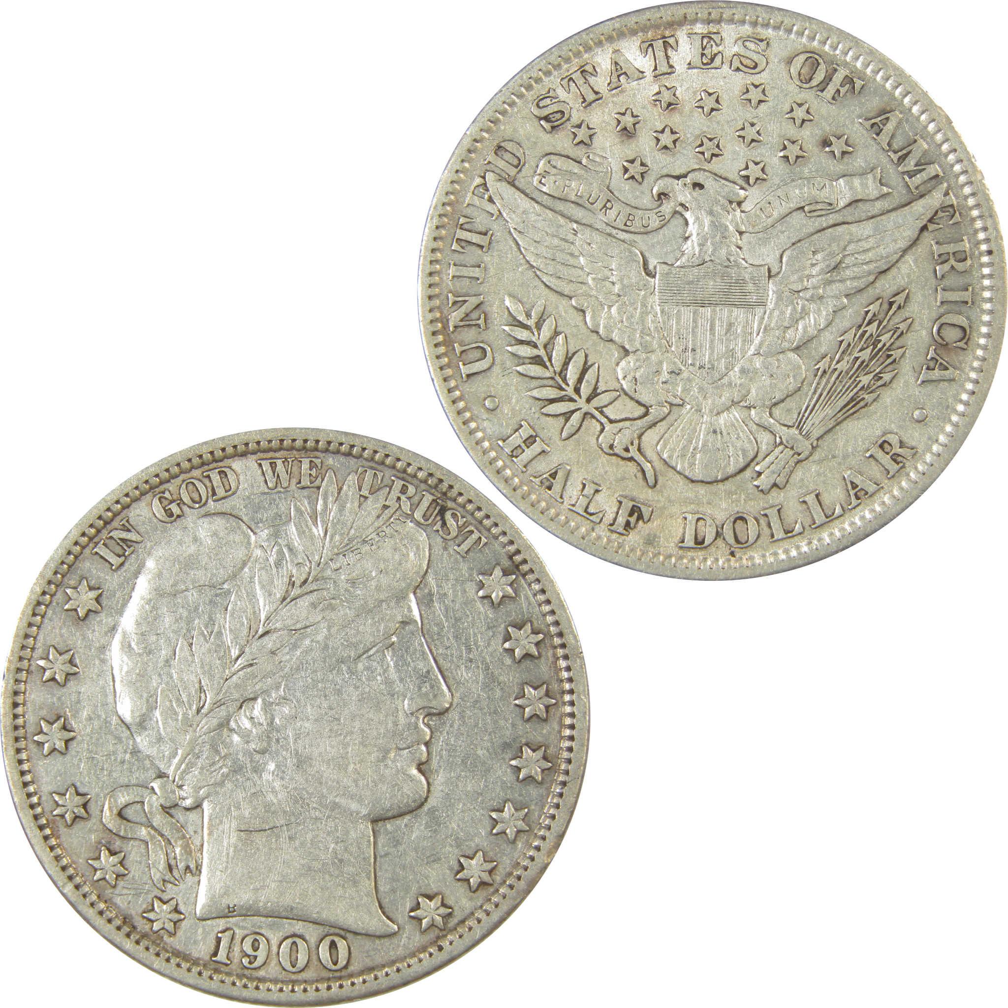 1900 Barber Silver Half Dollar XF EF Extremely Fine SKU:I24222