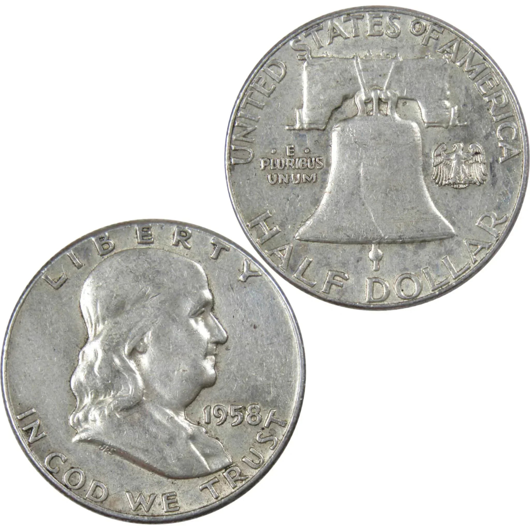 1958 Franklin Half Dollar XF EF Extremely Fine Silver 50c Coin