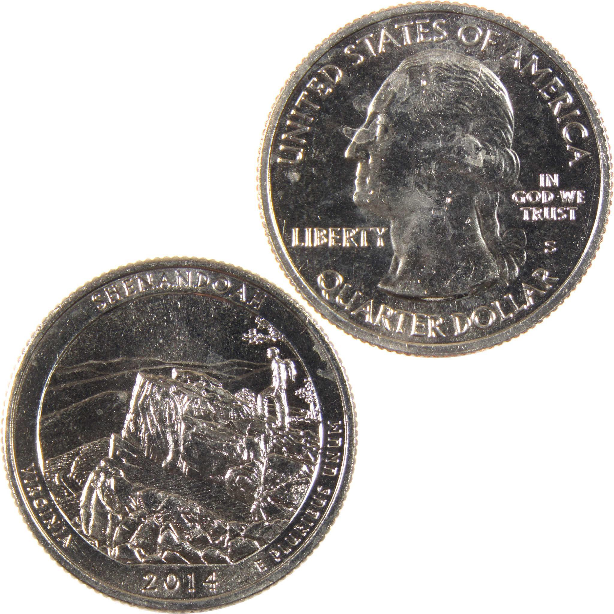2014 S Shenandoah National Park Quarter Uncirculated Clad 25c Coin