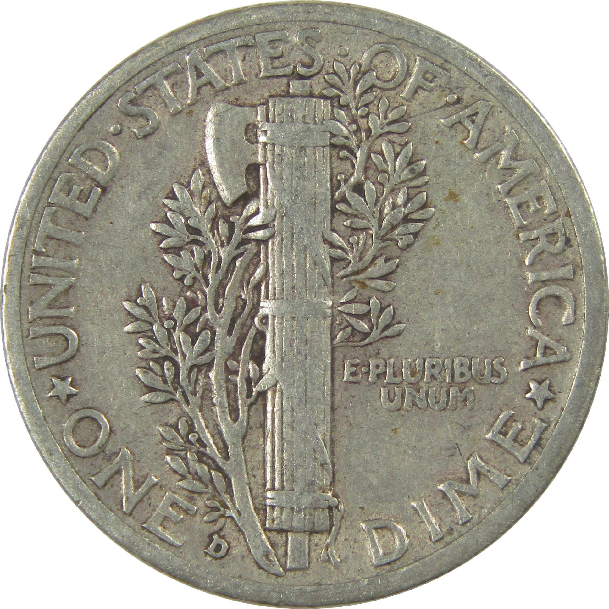 1937 D Mercury Dime VF Very Fine Silver 10c Coin