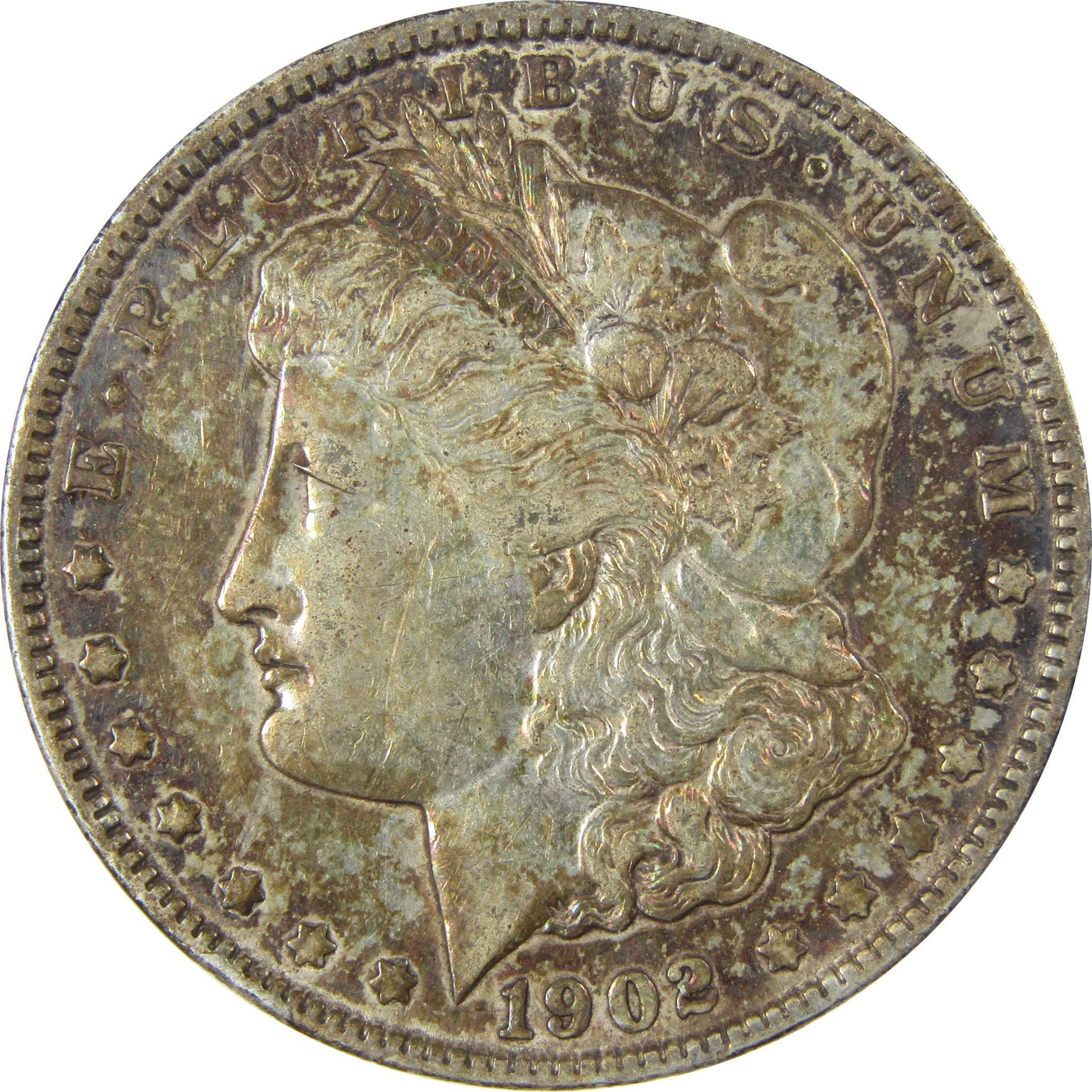 1902 Morgan Silver Dollar XF EF Extremely Fine $1 Coin Toned SKU:CP669