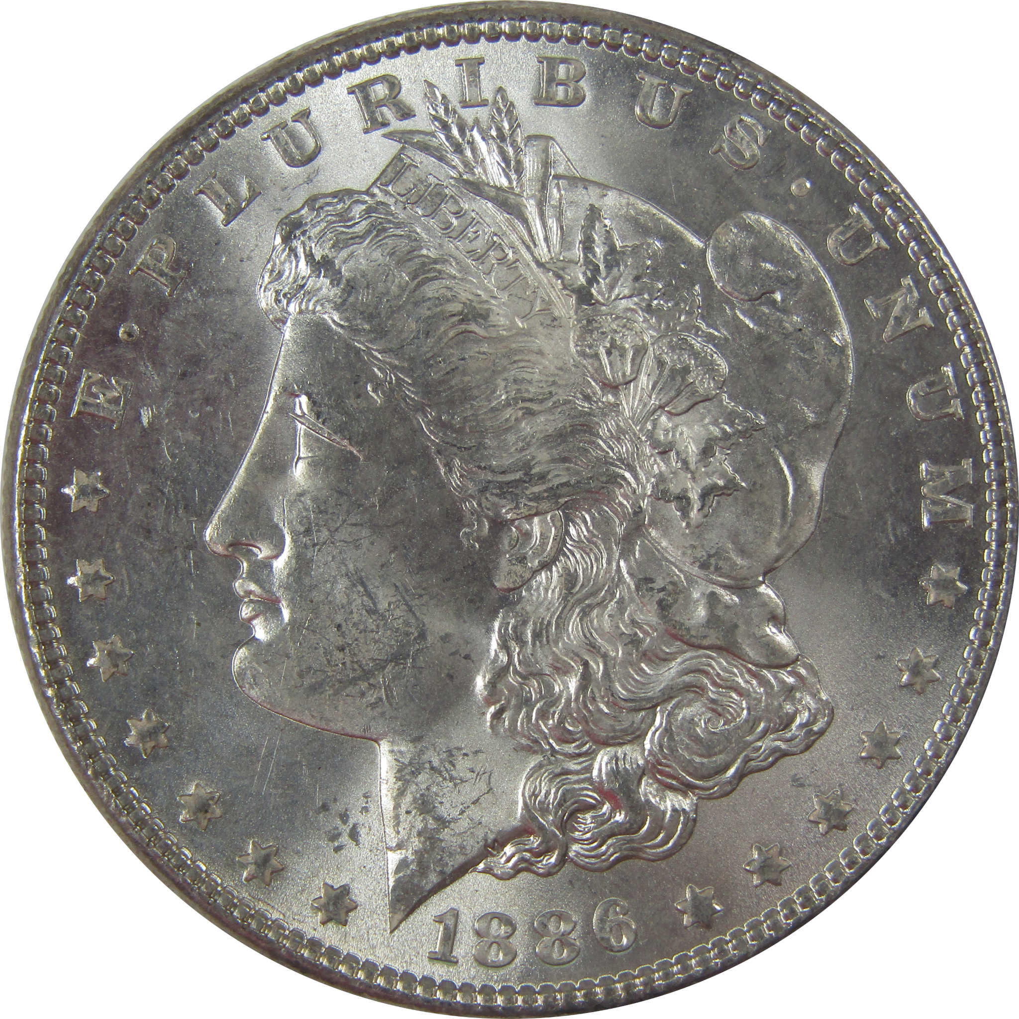 1886 Morgan Dollar Uncirculated Silver $1 Coin SKU:CPC1159 - Morgan coin - Morgan silver dollar - Morgan silver dollar for sale - Profile Coins & Collectibles