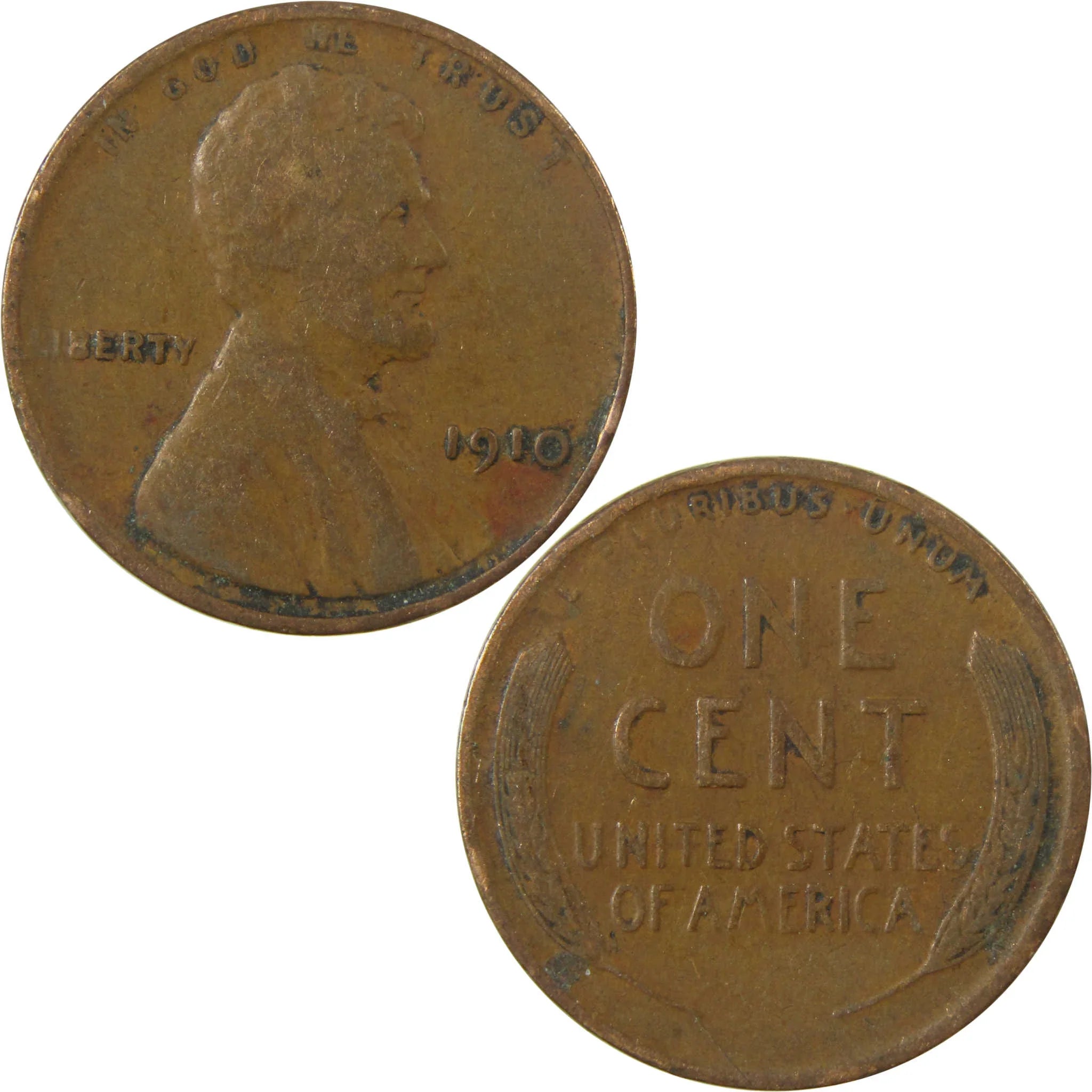 1910 Lincoln Wheat Cent F Fine Penny 1c Coin SKU:I26708