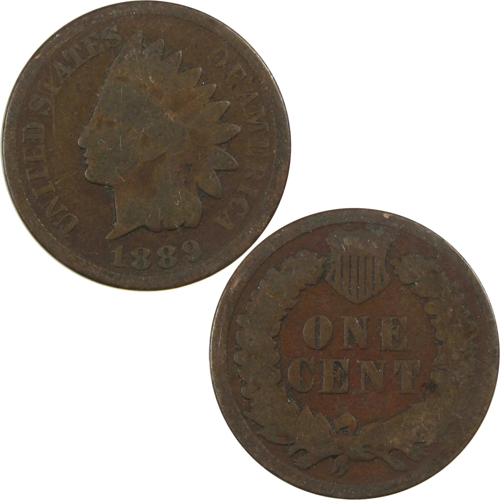 1889 Indian Head Cent G Good Penny 1c Coin SKU:I27038