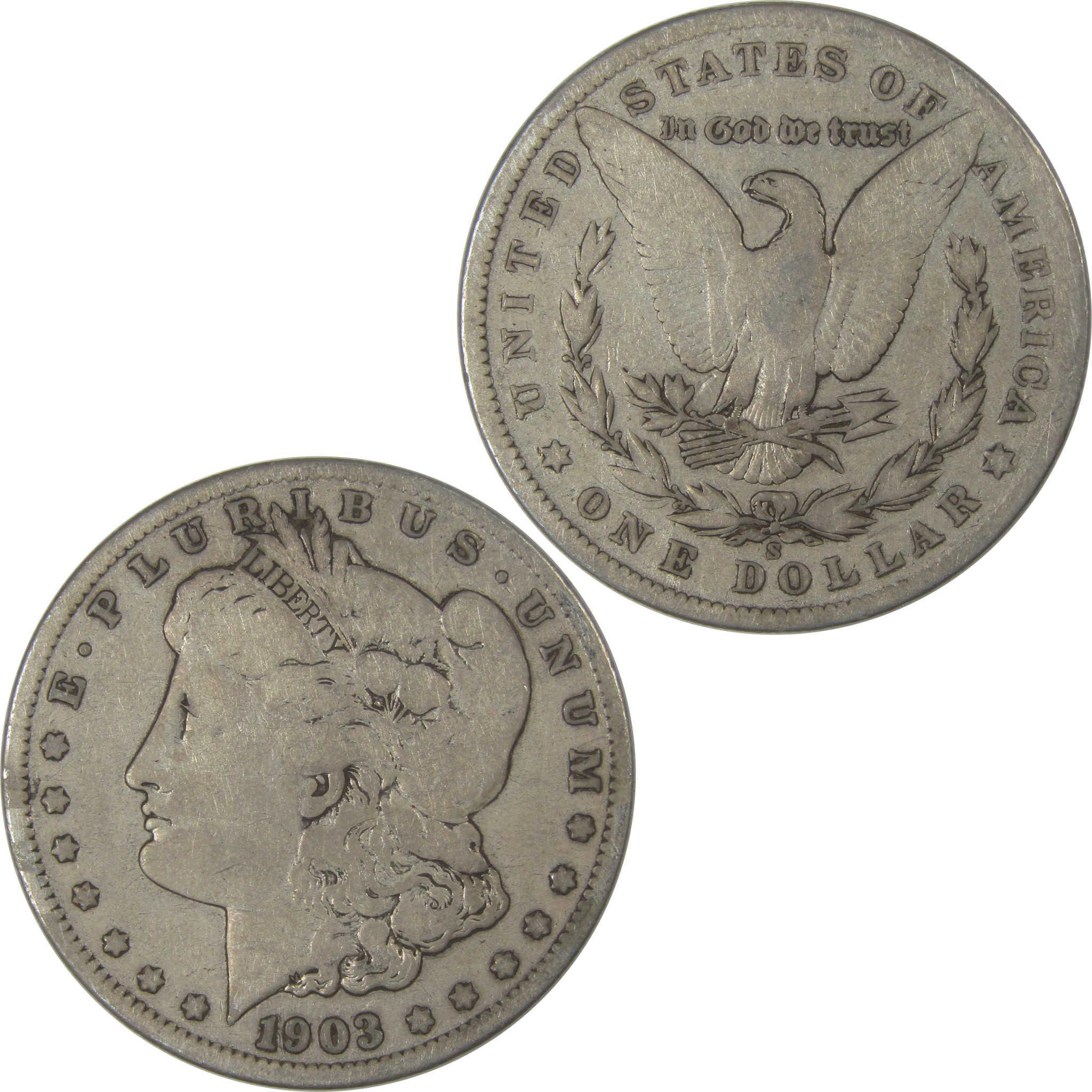 1903 S Morgan Dollar VG Very Good Details Silver $1 Coin SKU:I22817 - Morgan coin - Morgan silver dollar - Morgan silver dollar for sale - Profile Coins & Collectibles