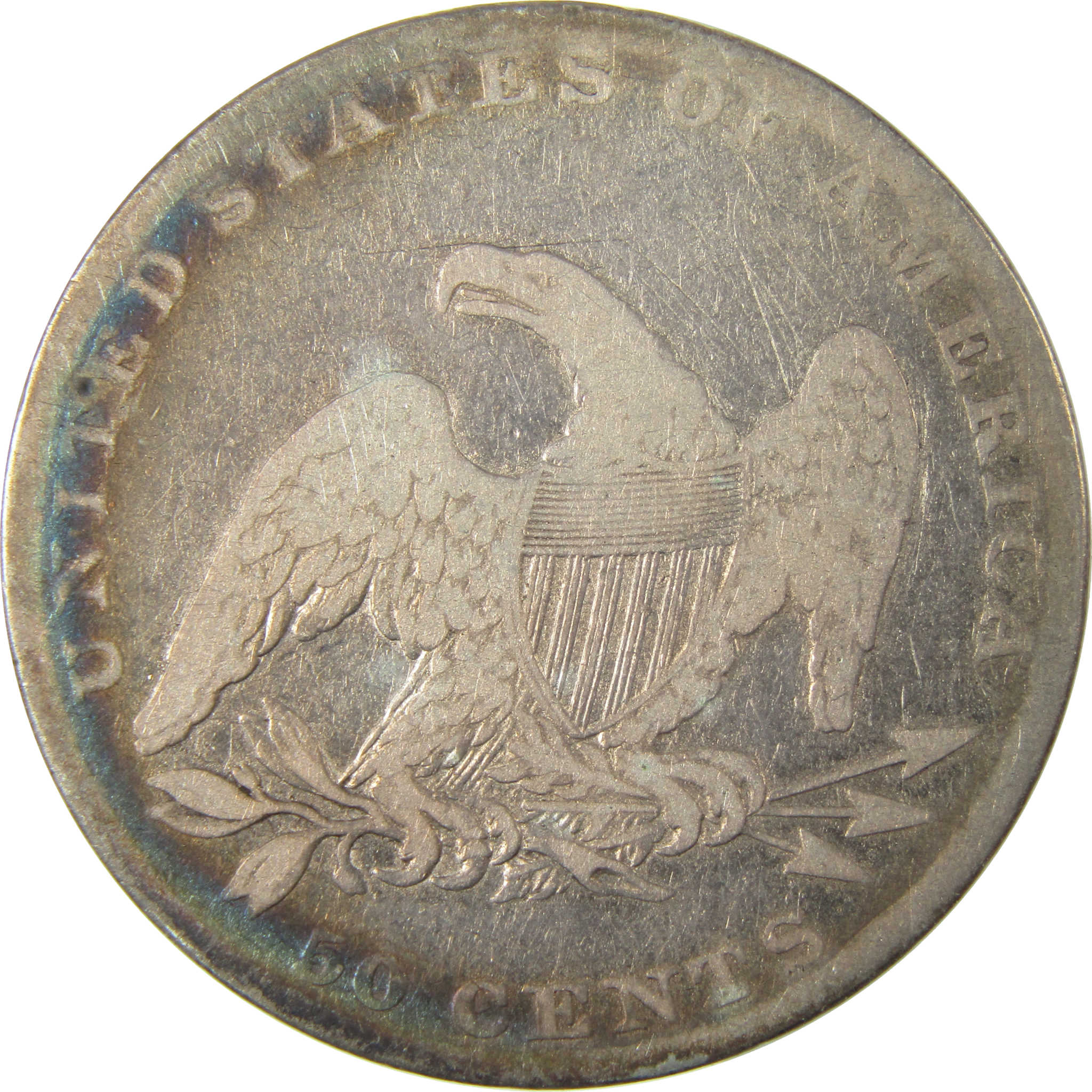 1837 Capped Bust Silver 50c VG Very Good Details SKU:CP1503