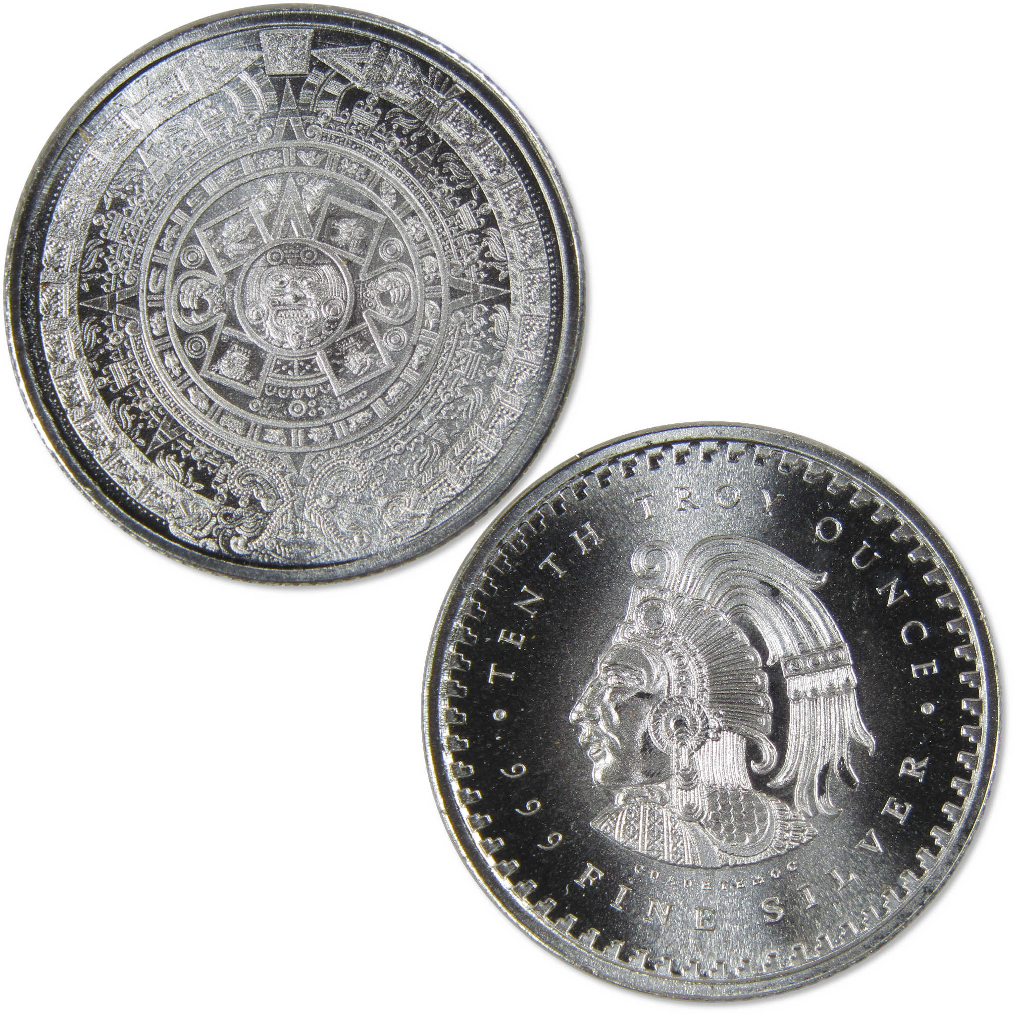 Aztec Calendar 1/10 oz .999 Silver Round Collectible