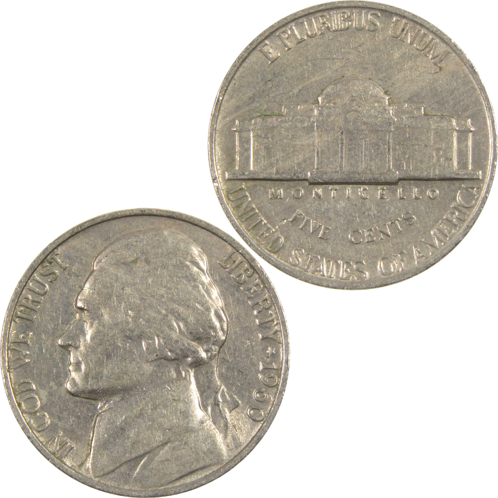 1960 Jefferson Nickel Circulated 5c Coin Collectible