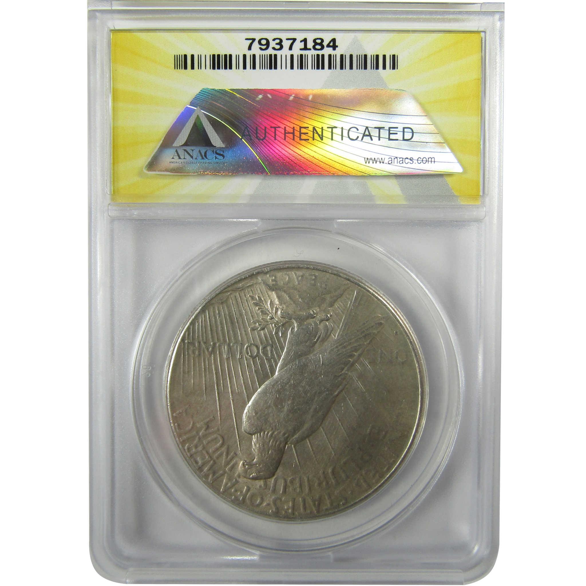 1924 S Peace Silver Dollar AU 55 ANACS $1 Coin Collectible SKU:I28009