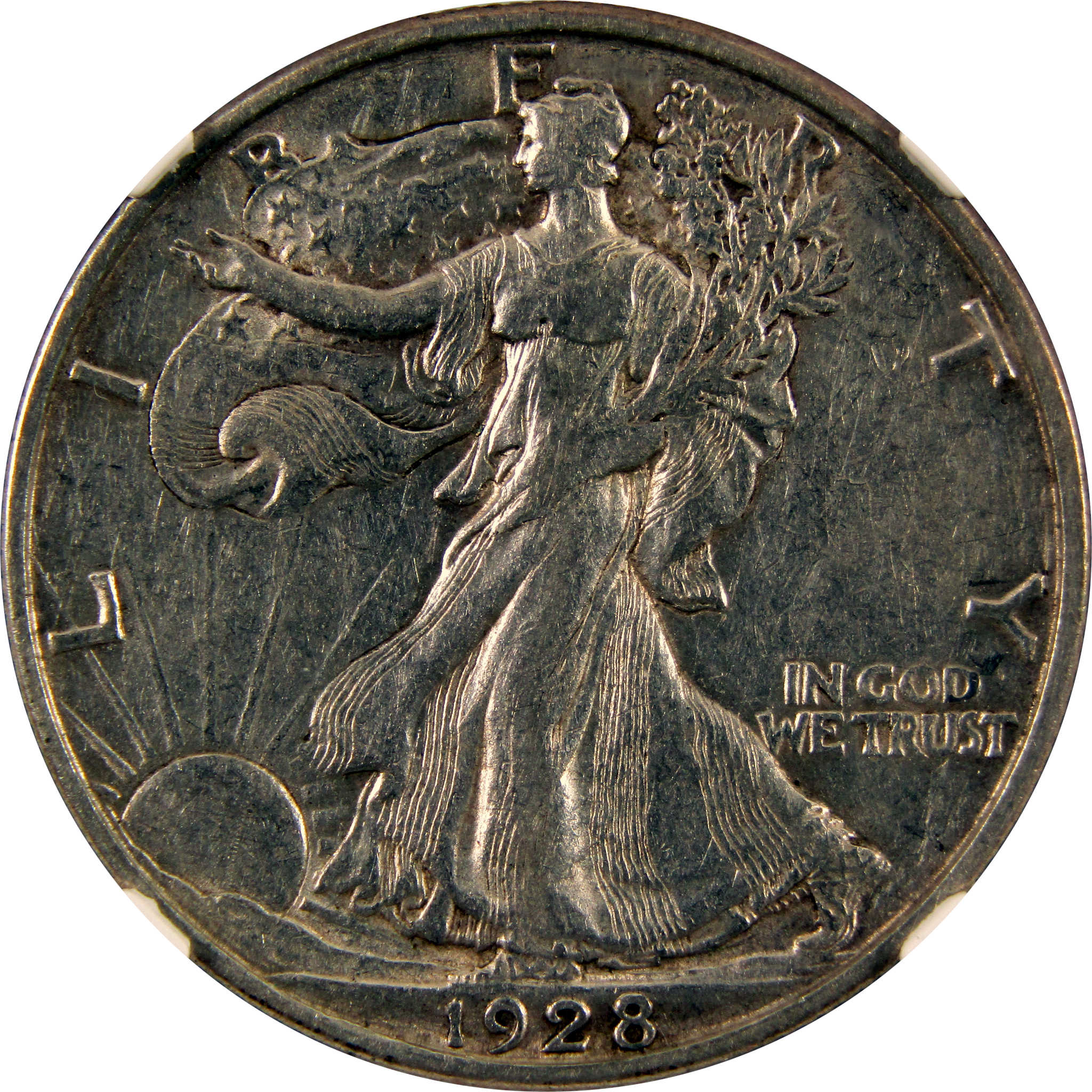 1928 S Liberty Walking Half Dollar AU 53 NGC 90% Silver 50c SKU:I10333