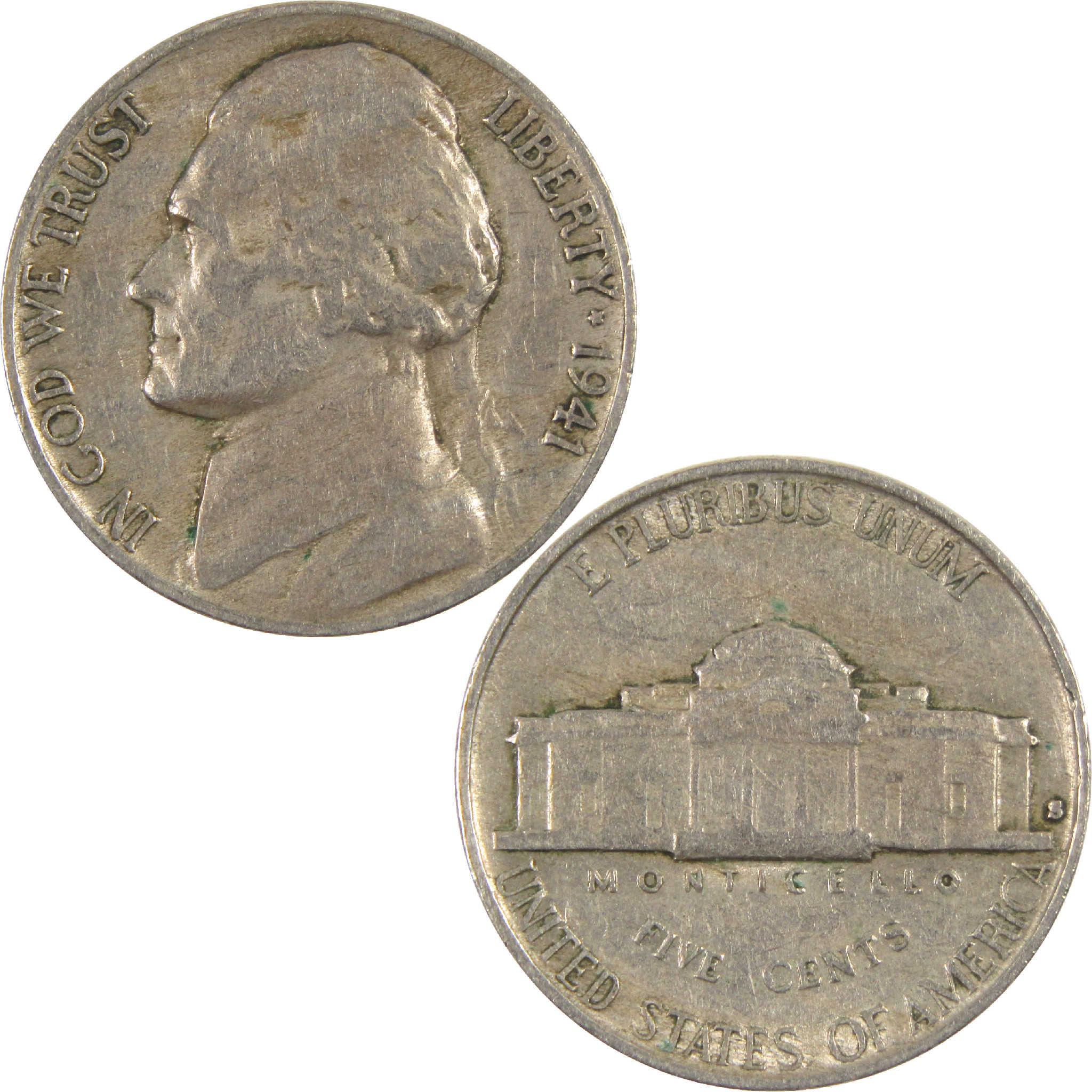 1941 S Jefferson Nickel Circulated 5c Coin Collectible