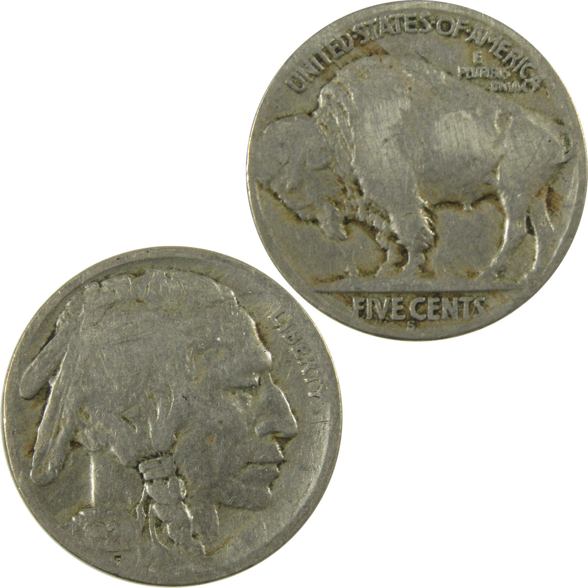 1921 S Indian Head Buffalo Nickel G Good Details 5c Coin SKU:I27873
