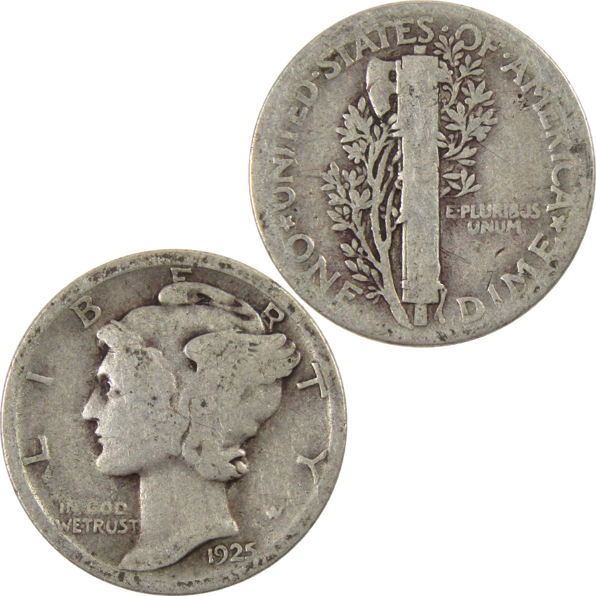 1925 Mercury Dime G Good Silver 10c Coin