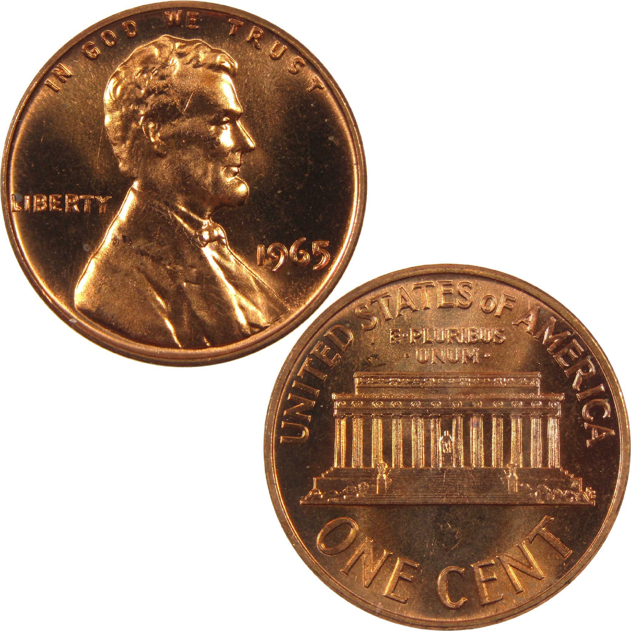 1965 SMS Lincoln Memorial Cent Uncirculated Penny 1c Coin