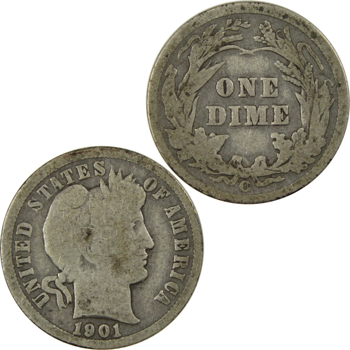 1901 O Barber Silver Dime AG About Good 10c Coin SKU:I28634