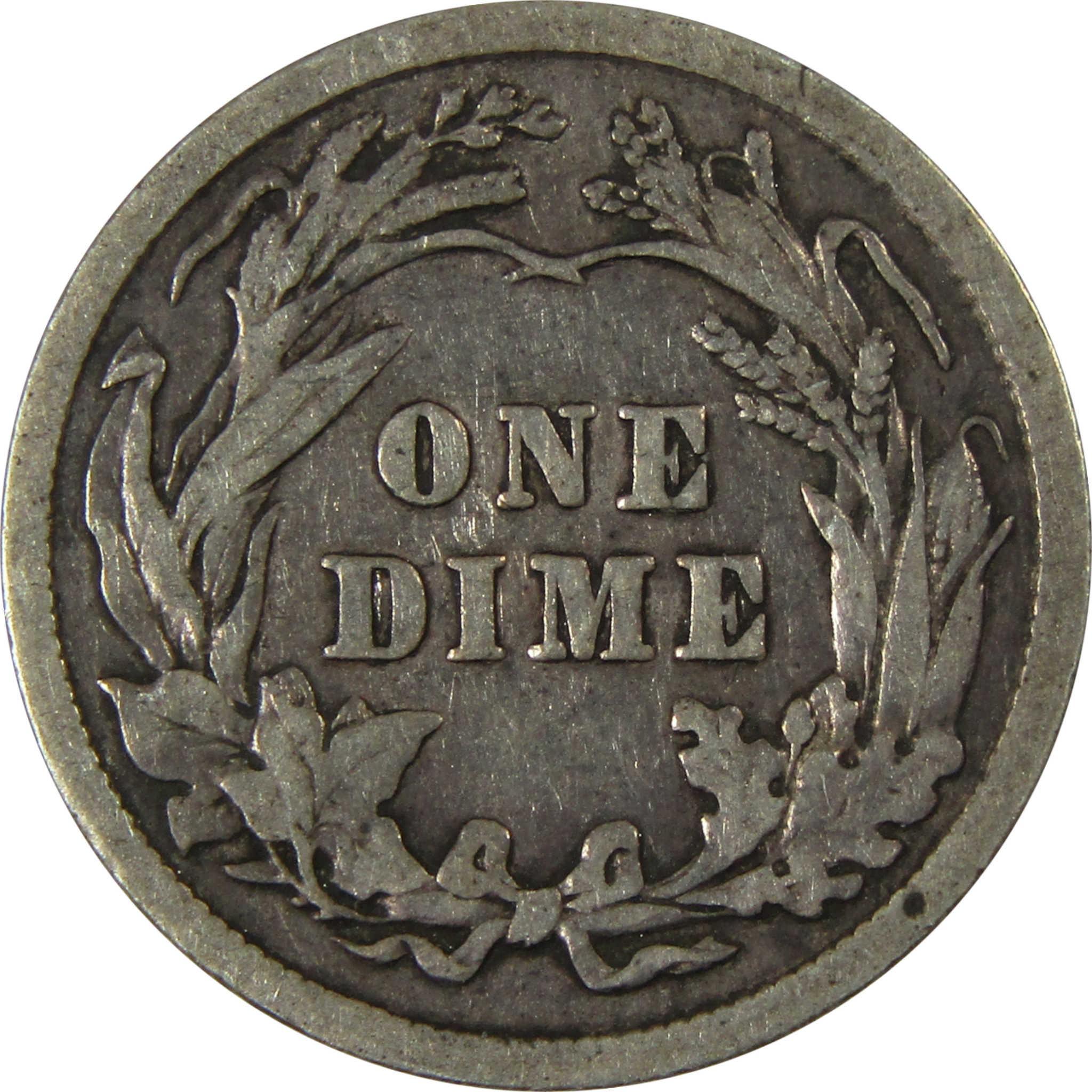 1909 Barber Silver Dime F Fine Details 10c Coin Collectible SKU:CP1037