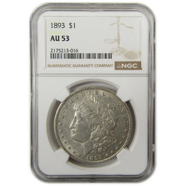 1893 Morgan Silver Dollar AU 53 NGC $1 Coin Collectible SKU:I23405