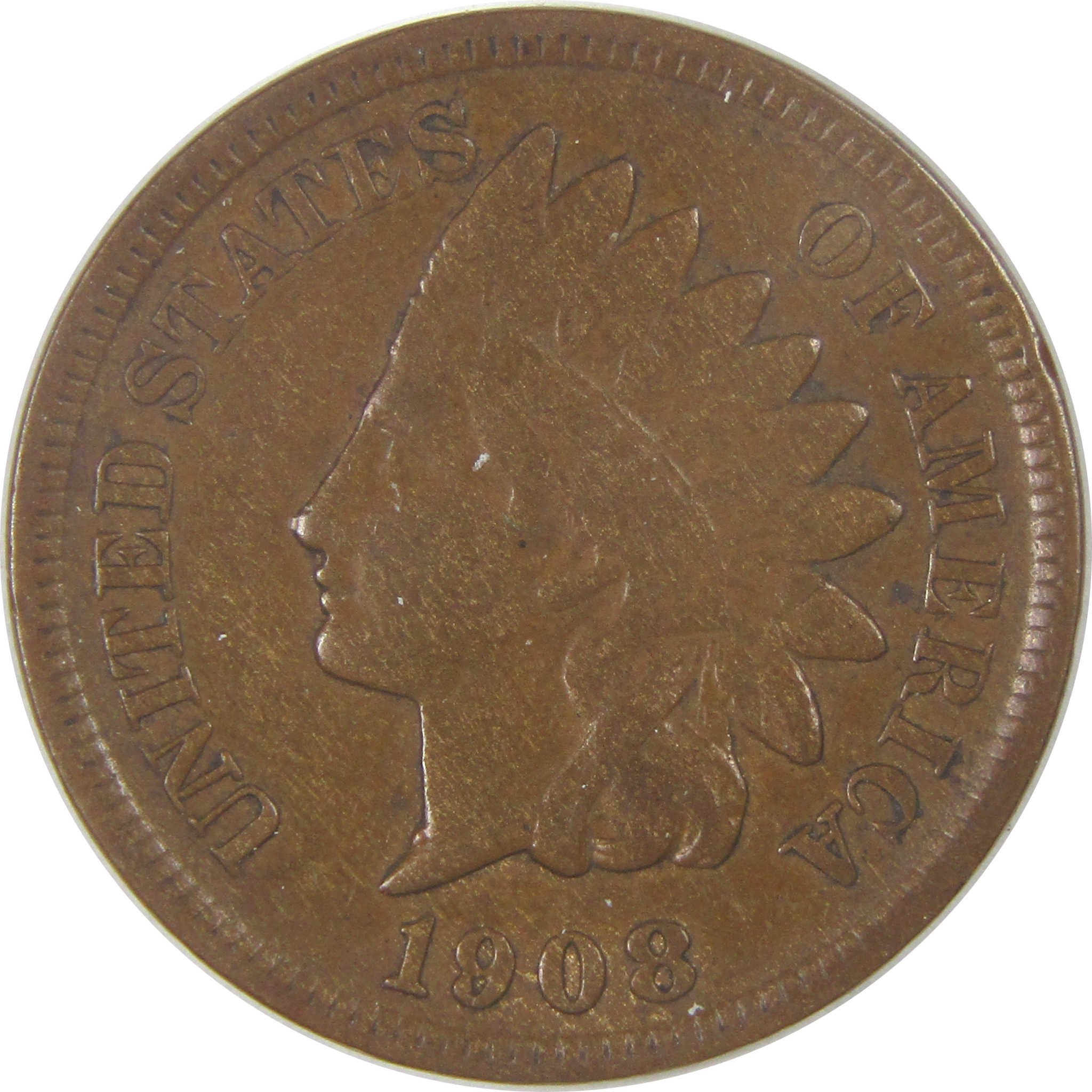 1908 S Indian Head Cent VF Very Fine Details Penny 1c Coin SKU:I16852