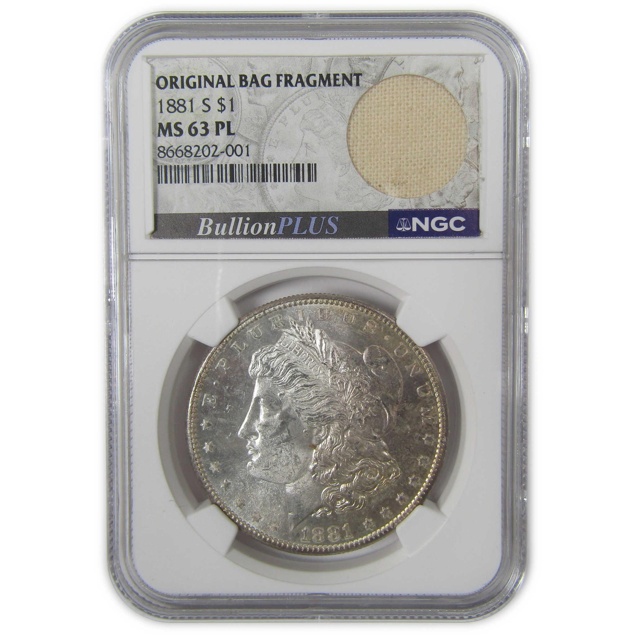 1881 S Morgan Dollar MS 63 PL NGC Original Bag Fragment SKU:I23355 - Morgan coin - Morgan silver dollar - Morgan silver dollar for sale - Profile Coins & Collectibles