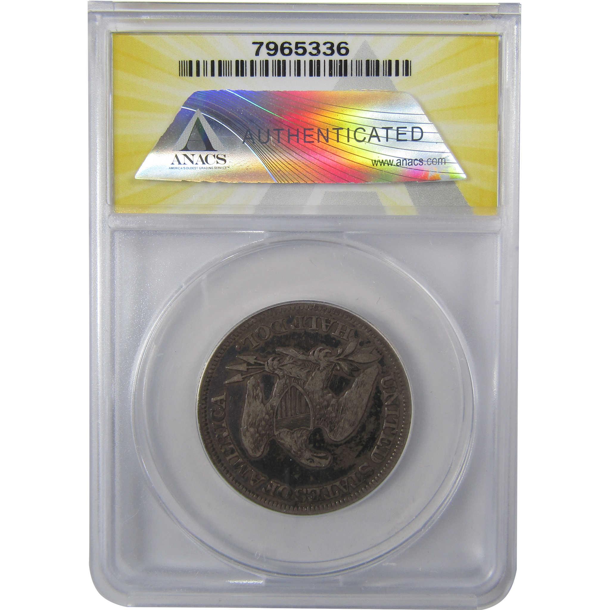 1861 Seated Liberty Silver Half Dollar F 12 Details ANACS SKU:I25465