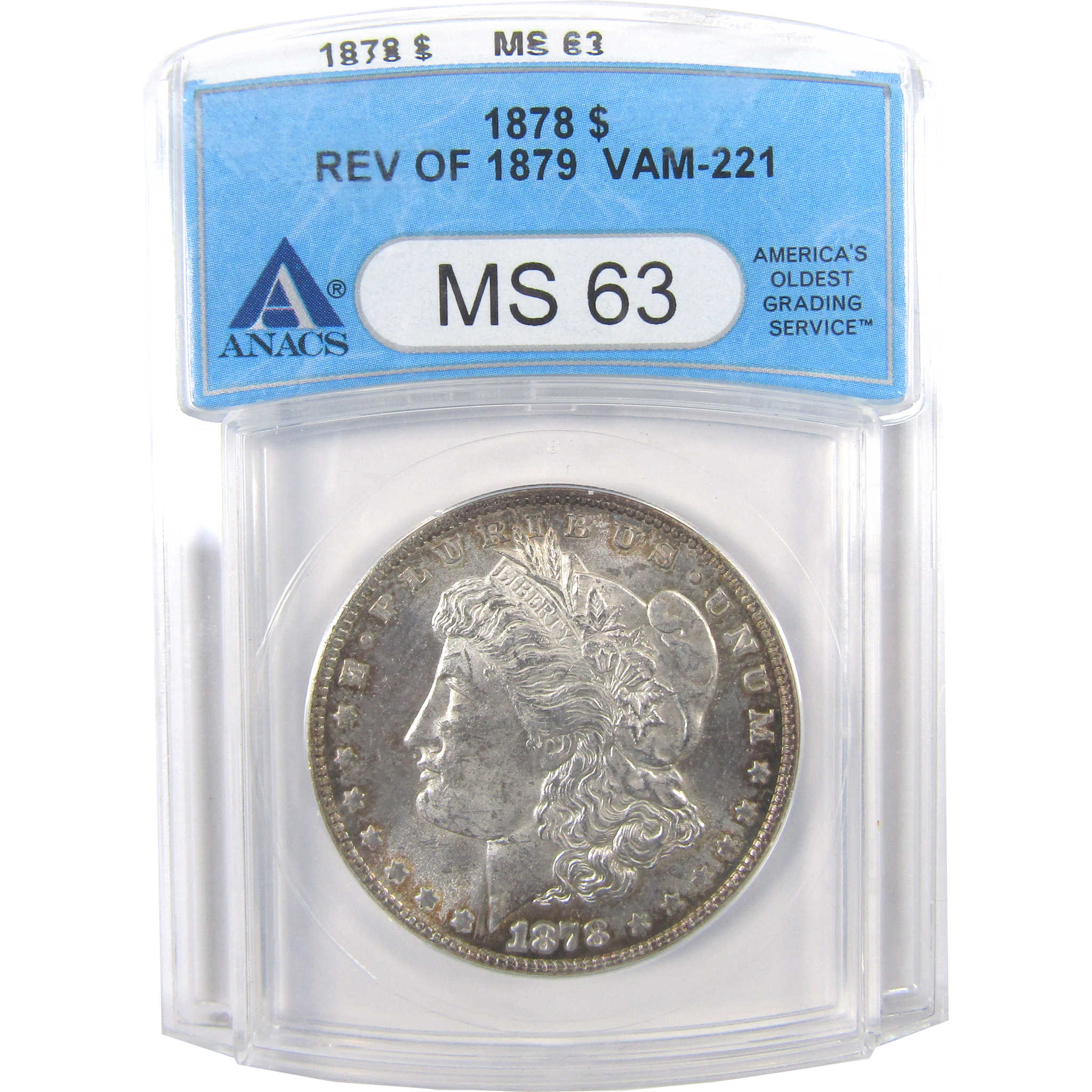 1878 7TF Rev 79 VAM-221 Morgan Dollar MS 63 ANACS Silver SKU:I17986 - Morgan coin - Morgan silver dollar - Morgan silver dollar for sale - Profile Coins & Collectibles