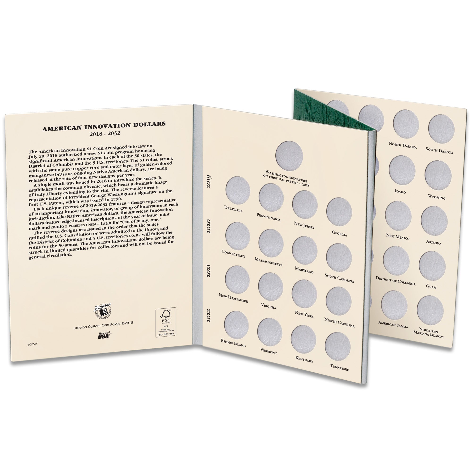 2018-2032 U.S. Innovation Dollar Folder Littleton Coin Company