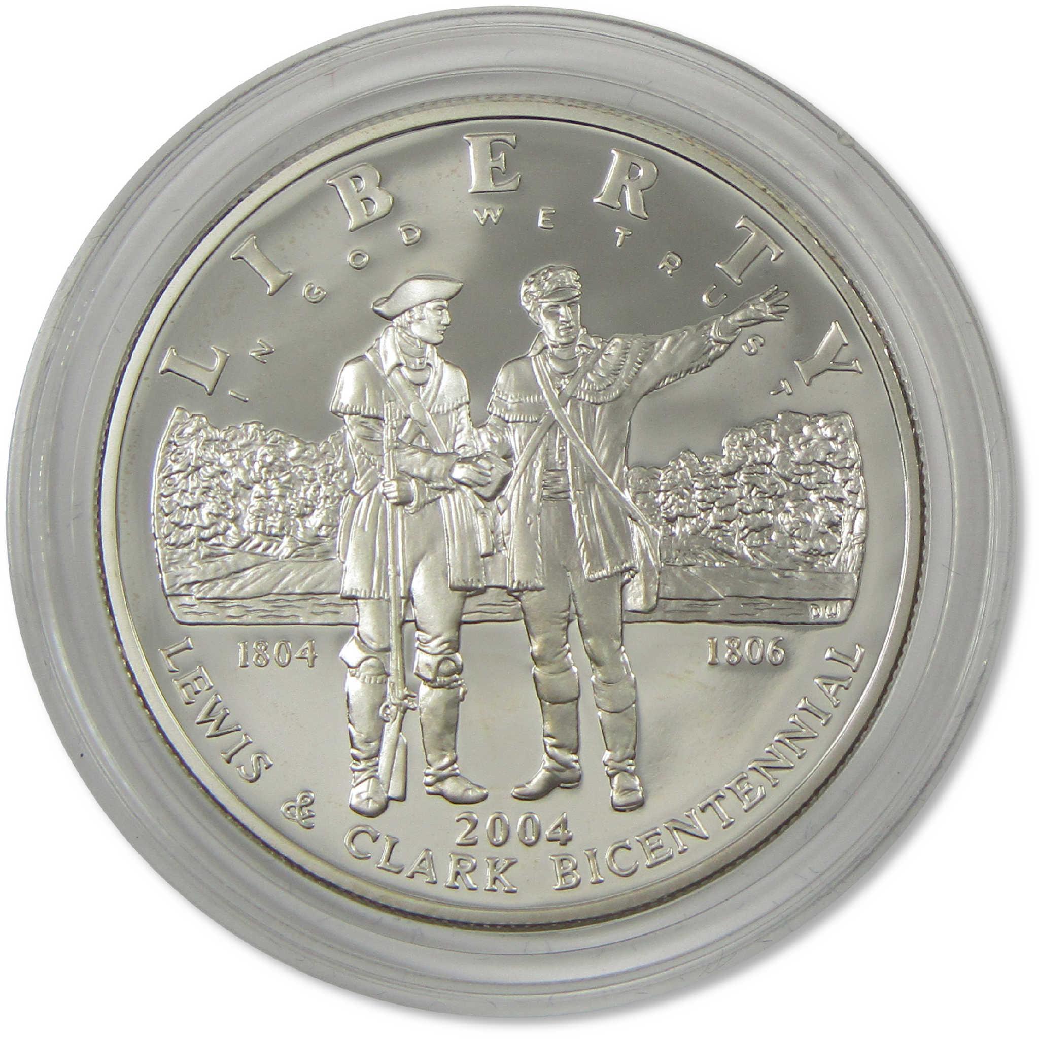 2004 P Lewis and Clark Commemorative Silver Dollar Proof OGP COA
