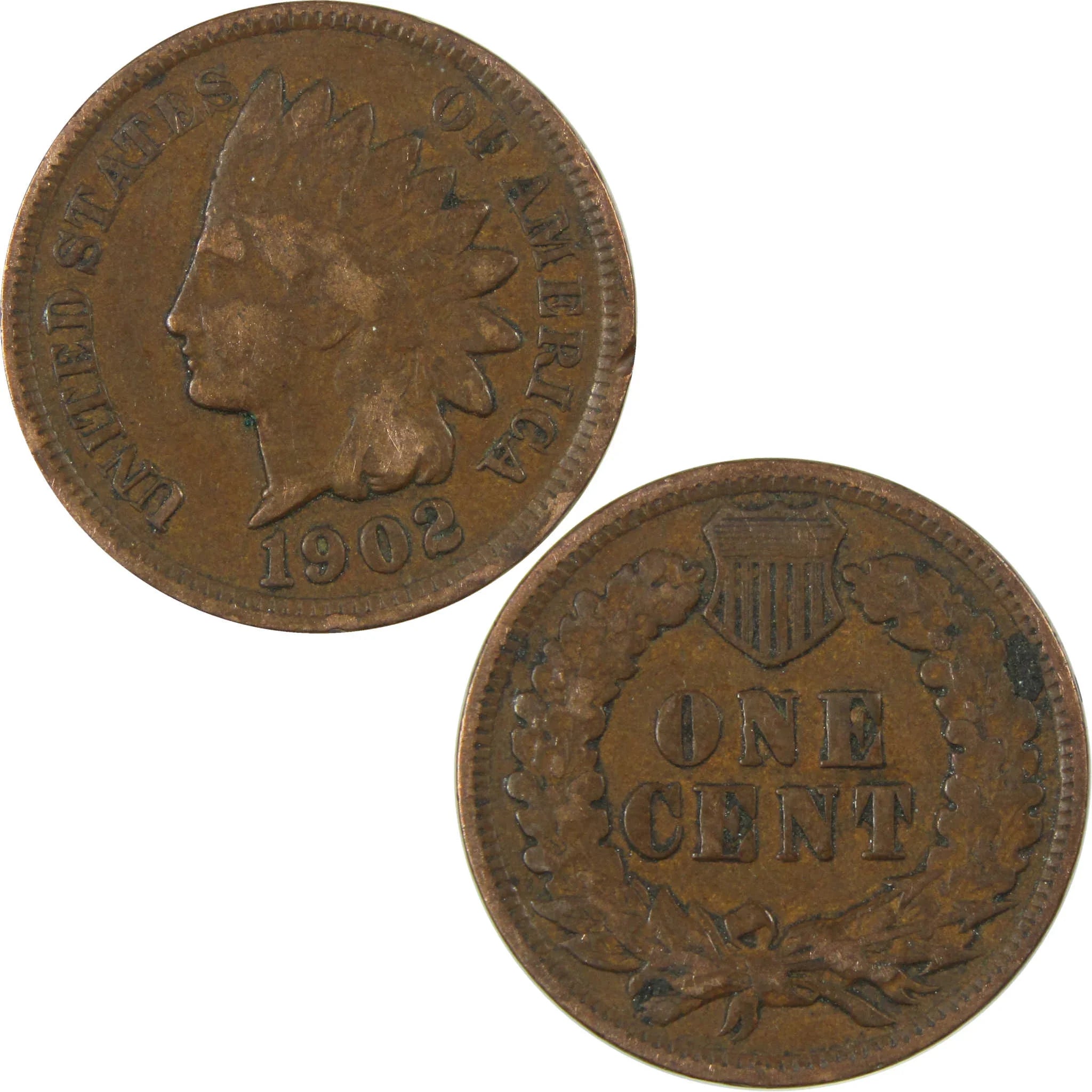 1902 Indian Head Cent VG Very Good Penny 1c Coin SKU:I27056