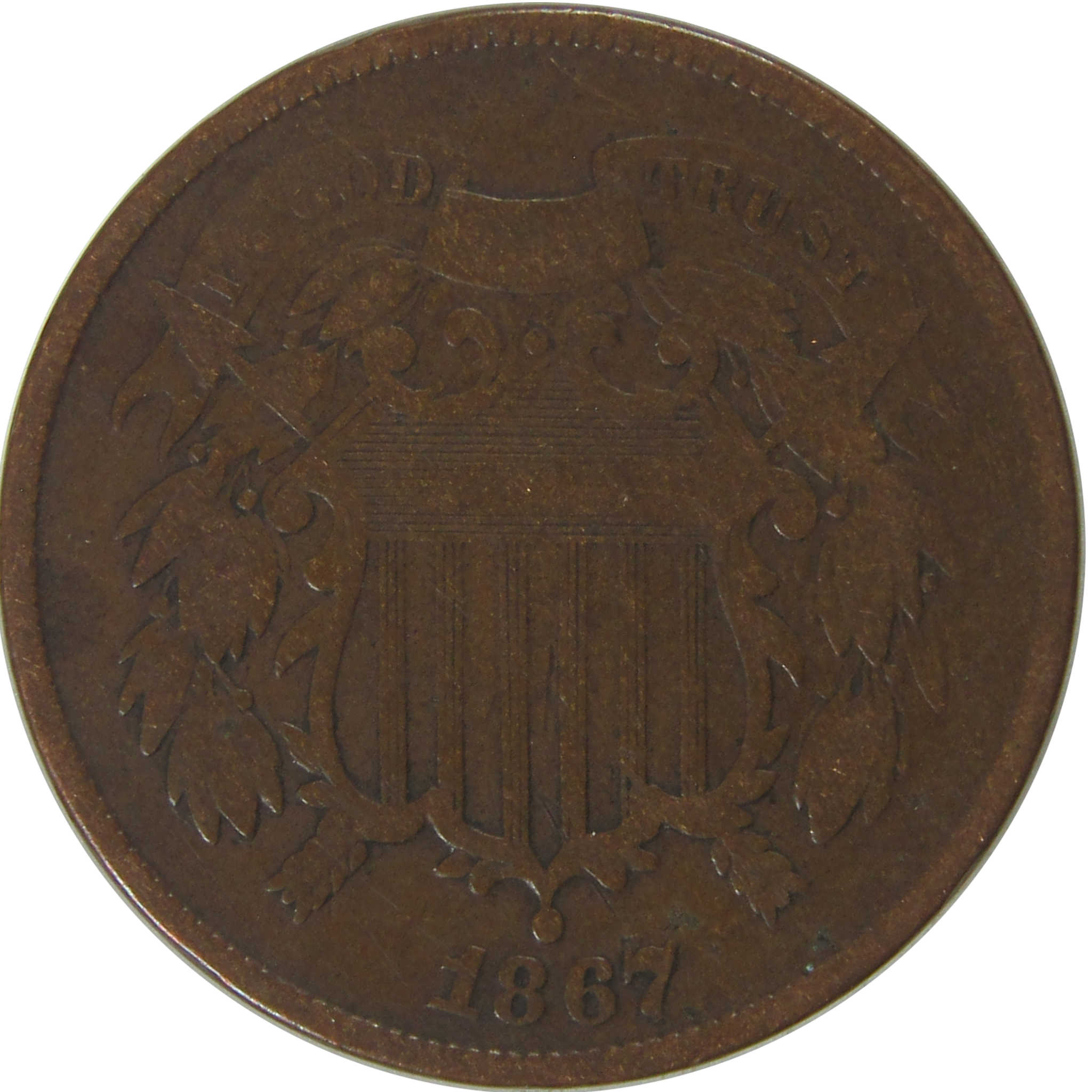 1867 Two Cent Piece VG Very Good 2c Coin SKU:CPC0778