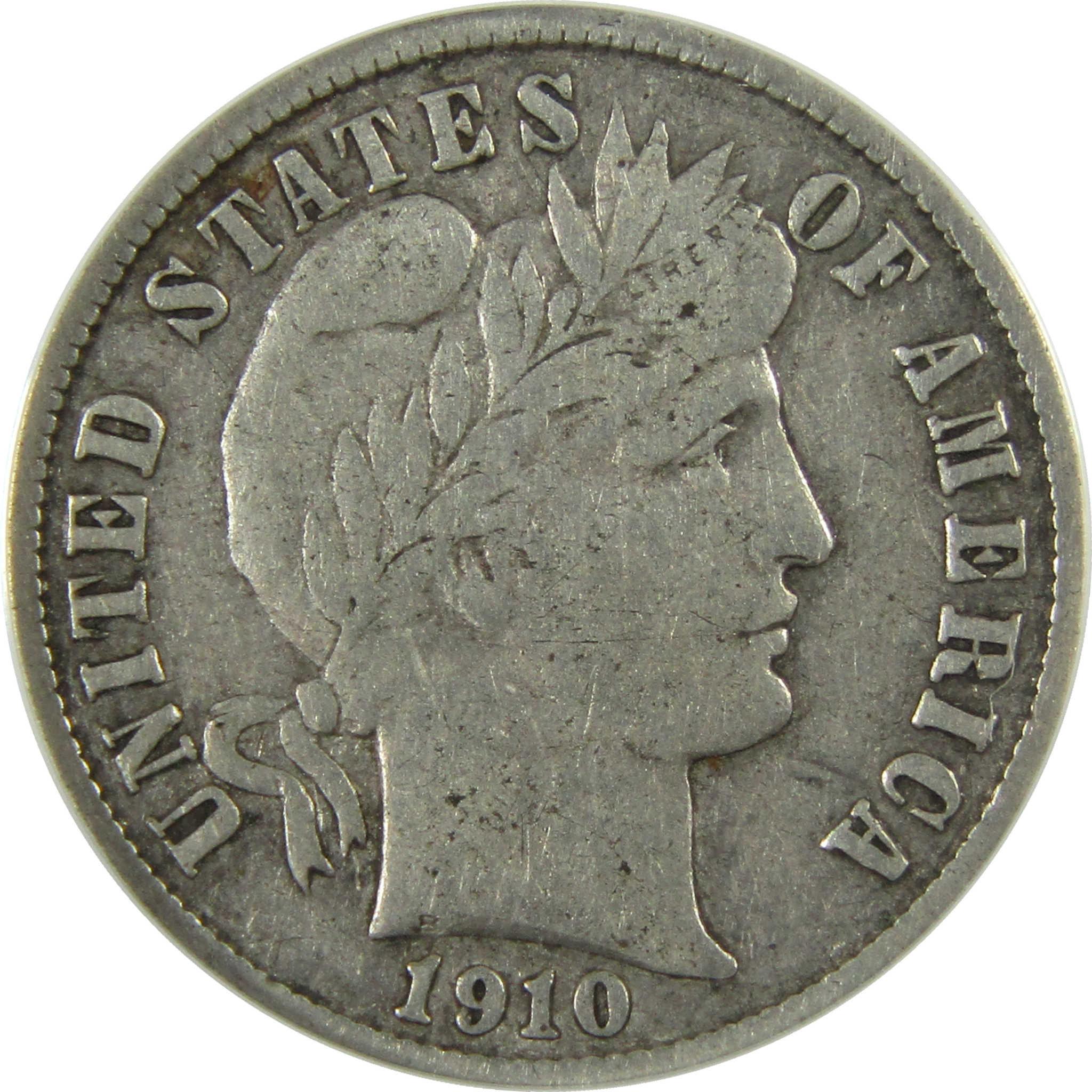 1910 S Barber Silver Dime F 15 ANACS 10c Coin Collectible SKU:I28010
