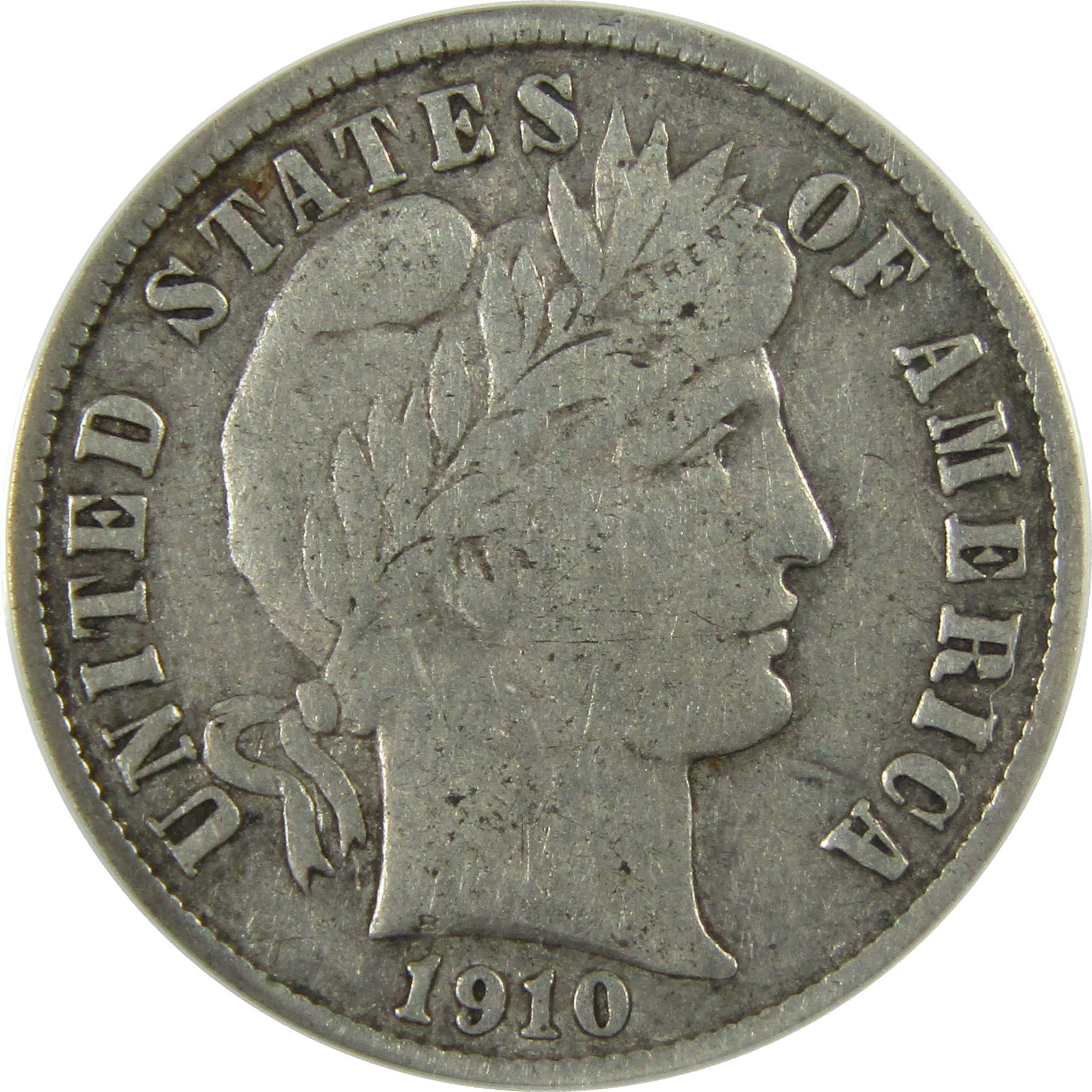 1910 S Barber Silver Dime F 15 ANACS 10c Coin Collectible SKU:I28010