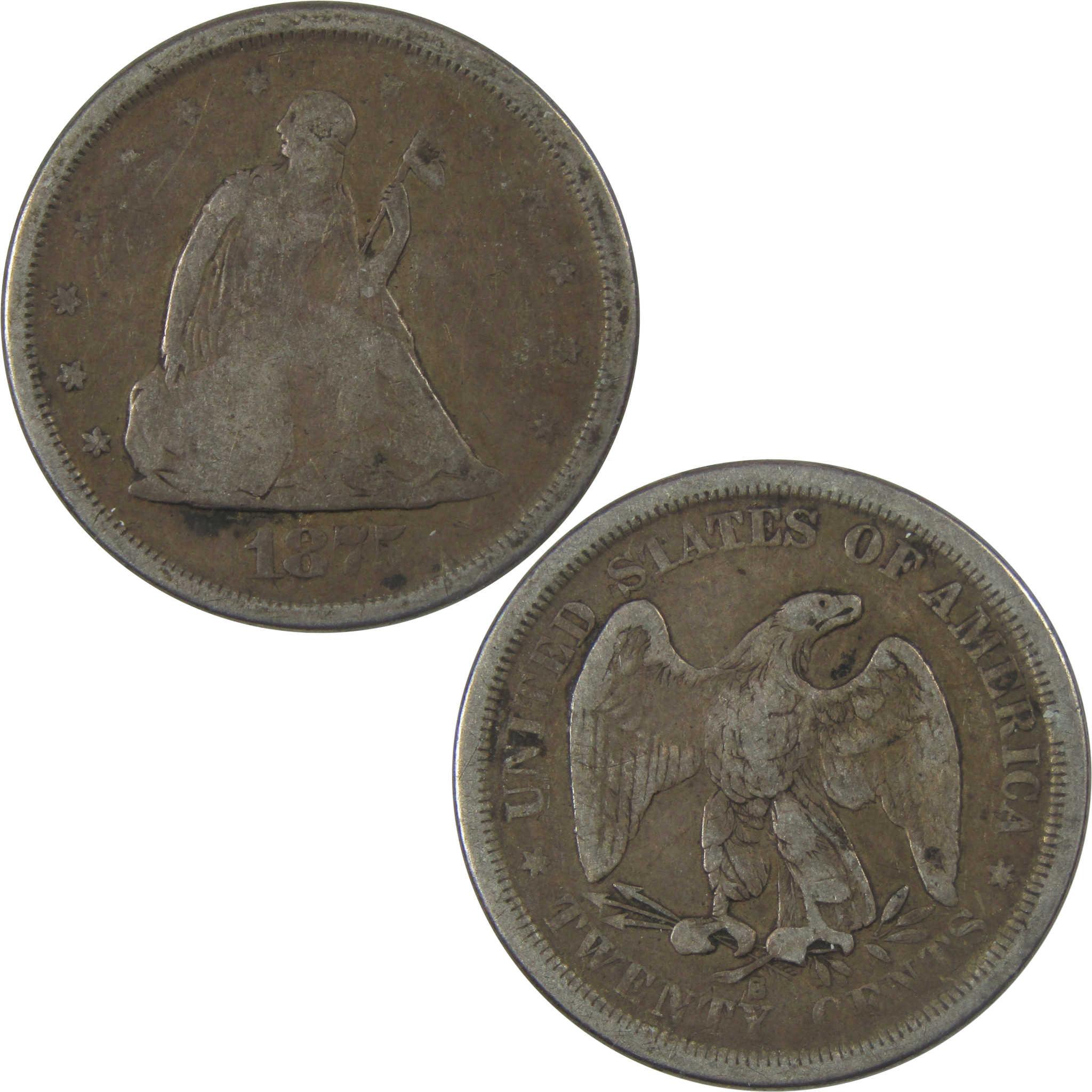 1875 S Seated Liberty Silver Twenty Cent Piece VG Very Good SKU:I24571