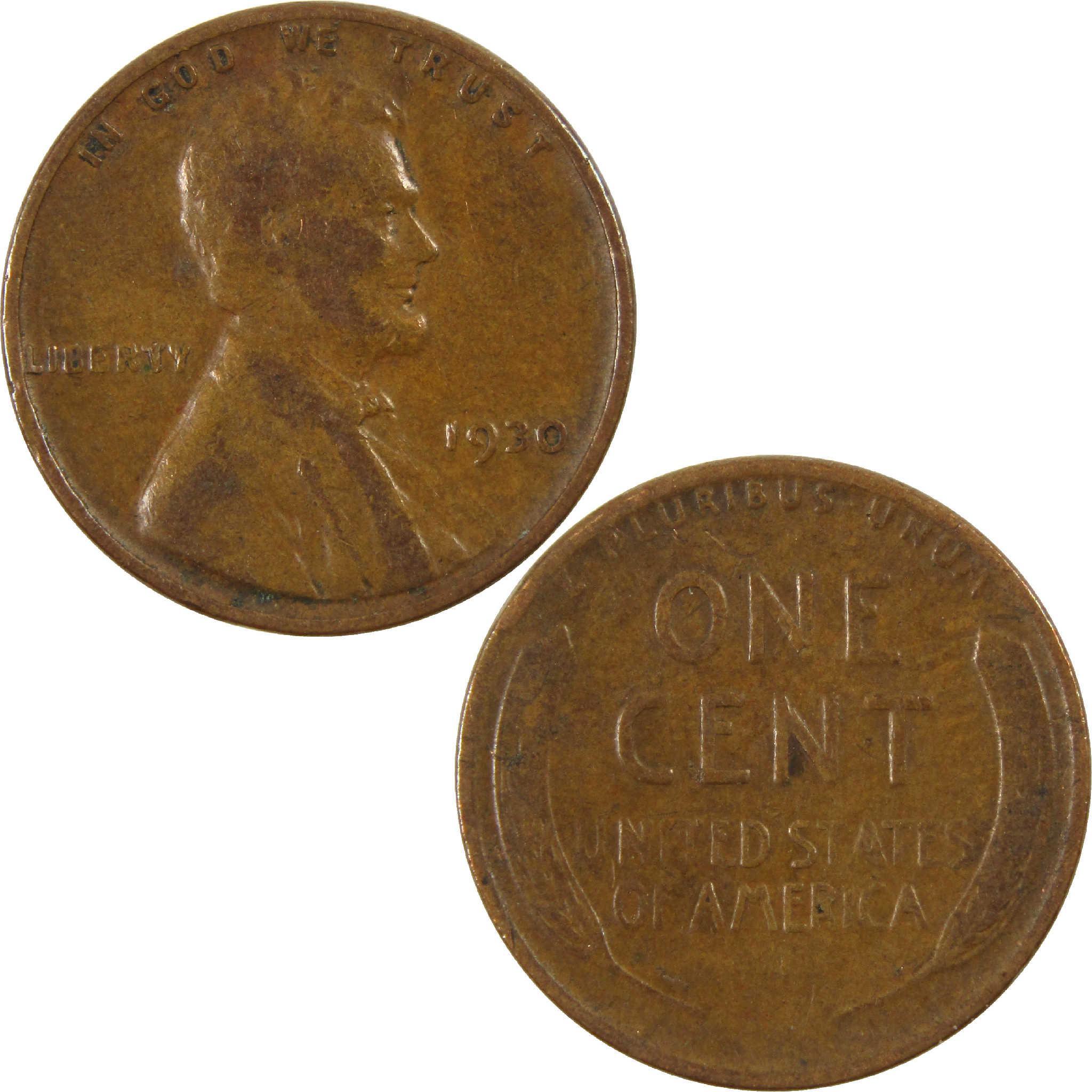 1930 Lincoln Wheat Cent VG Very Good Penny 1c Coin