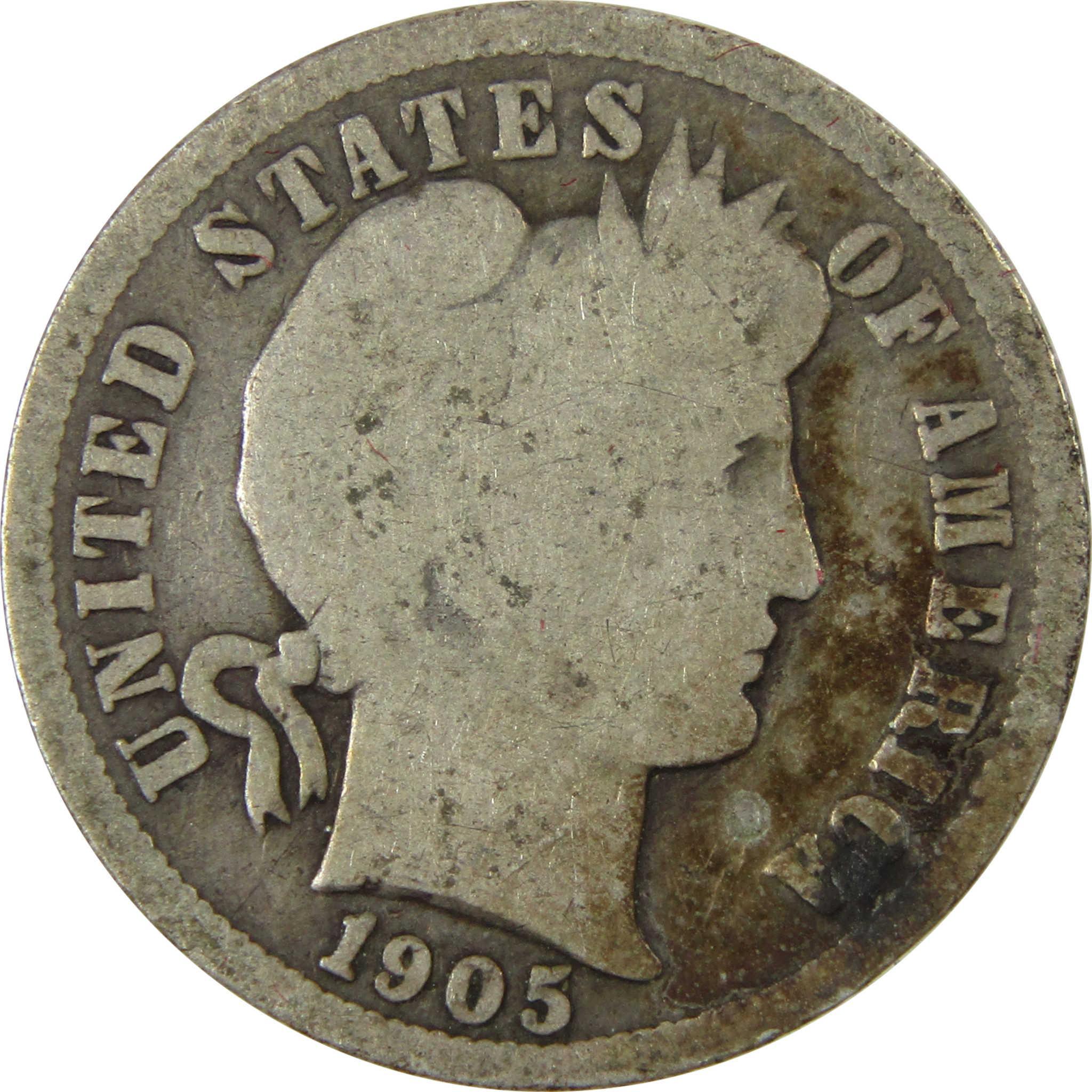 1905 O Micro O Barber Silver Dime G Good 10c Coin SKU:I26635