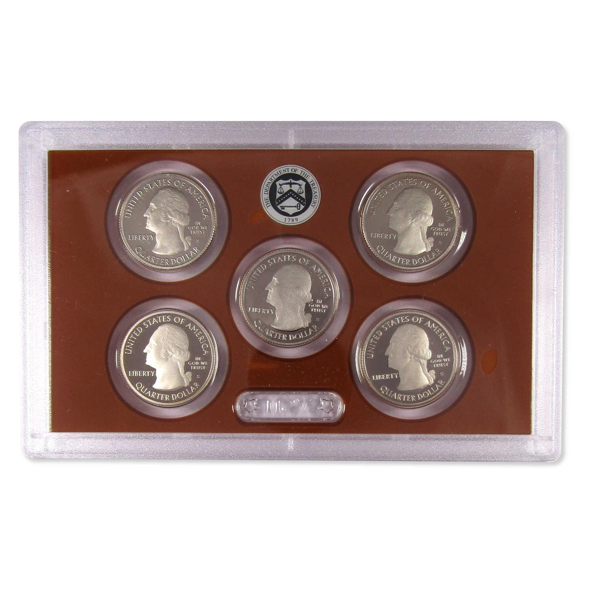 United States quarter dollar collectible coin set in protective display case