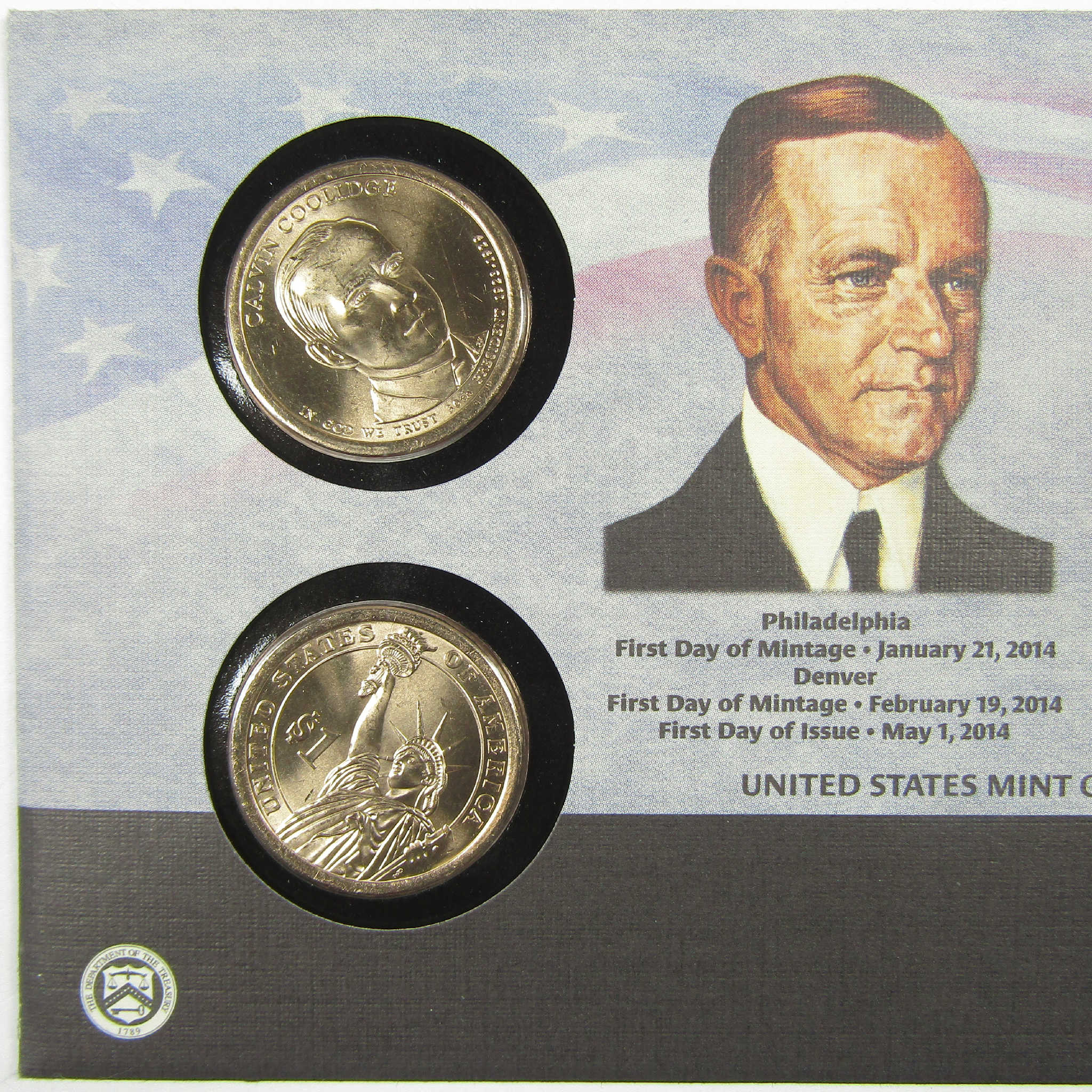 2014 Calvin Coolidge American Presidency $1 Coin Cover SKU:CPC9871