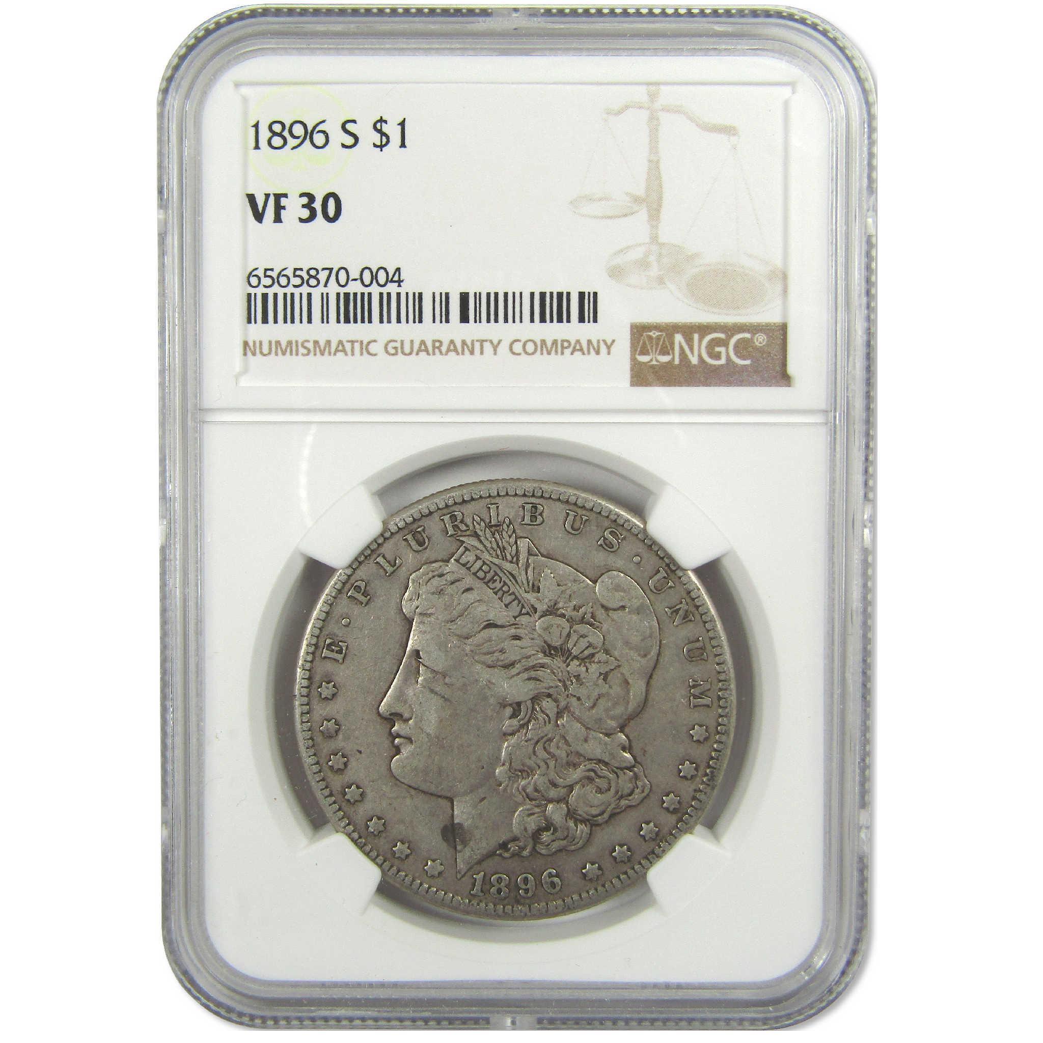 1896 S Morgan Dollar VF 30 NGC Silver $1 Coin SKU:I2873 - Morgan coin - Morgan silver dollar - Morgan silver dollar for sale - Profile Coins & Collectibles