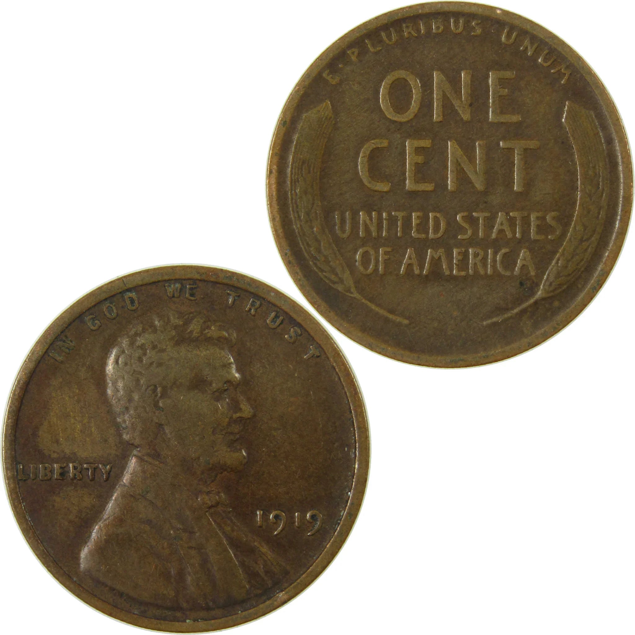 1919 Lincoln Wheat Cent VG Very Good Penny 1c Coin SKU:I26844