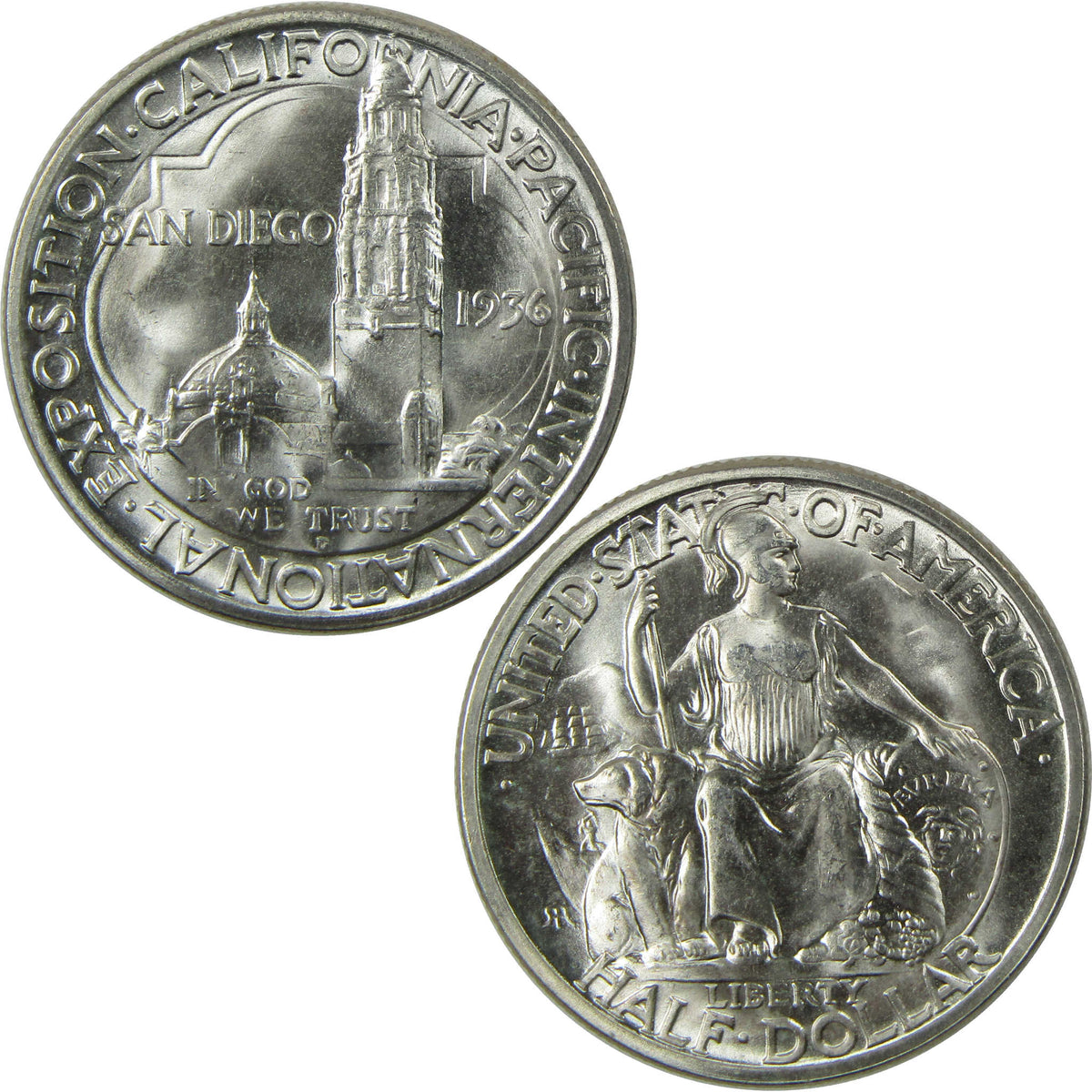 1939 D San Diego California Commemorative Silver 50c Uncirculated