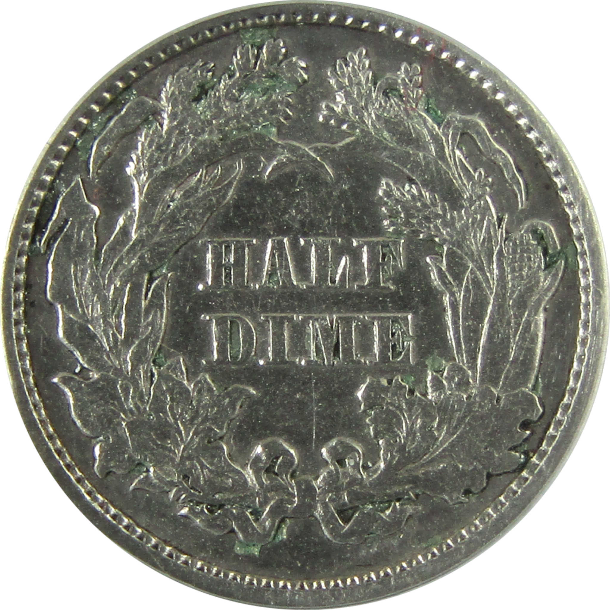 1861 Seated Liberty Silver Half Dime AU 50 Details ANACS SKU:I25459