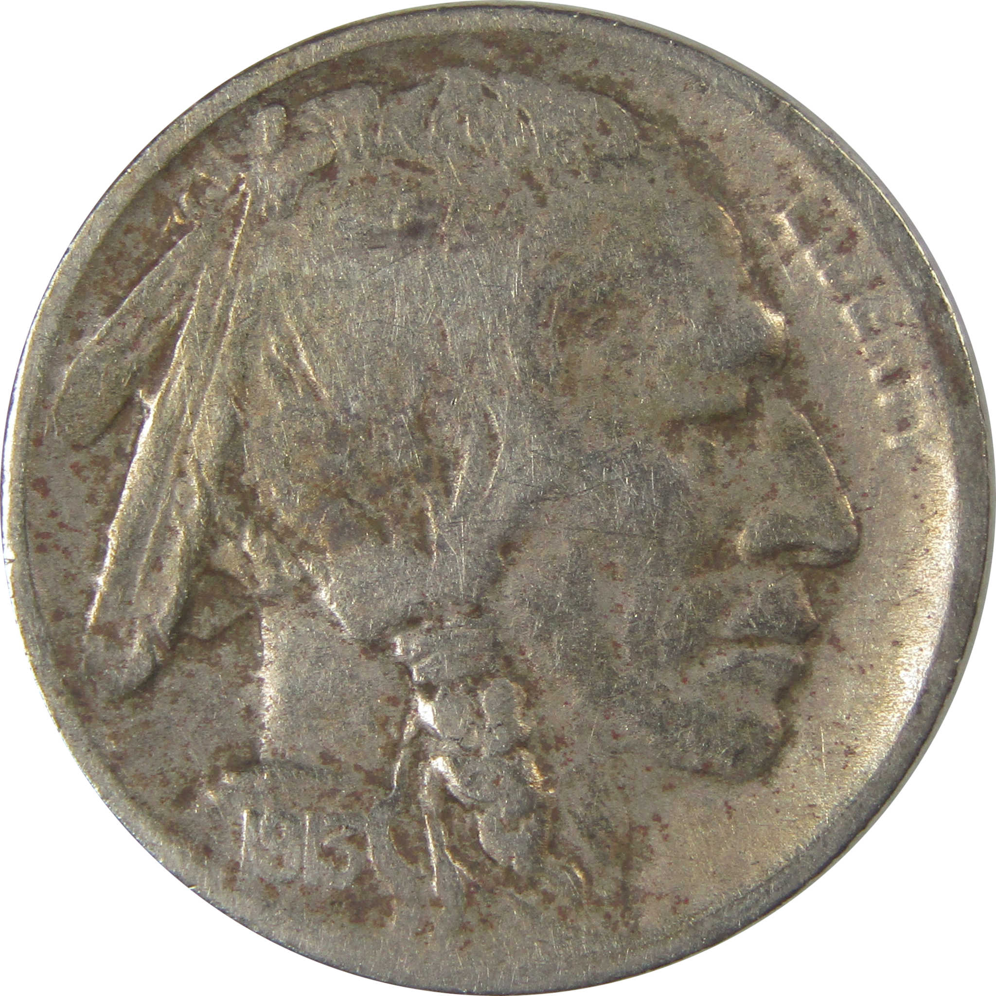 1913 S Type 1 Indian Head Buffalo Nickel F Fine Details SKU:I22920