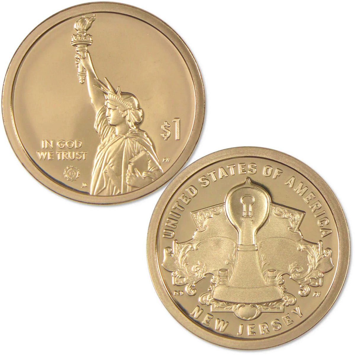 2019 S New Jersey Light Bulb American Innovation Dollar Proof $1 Coin