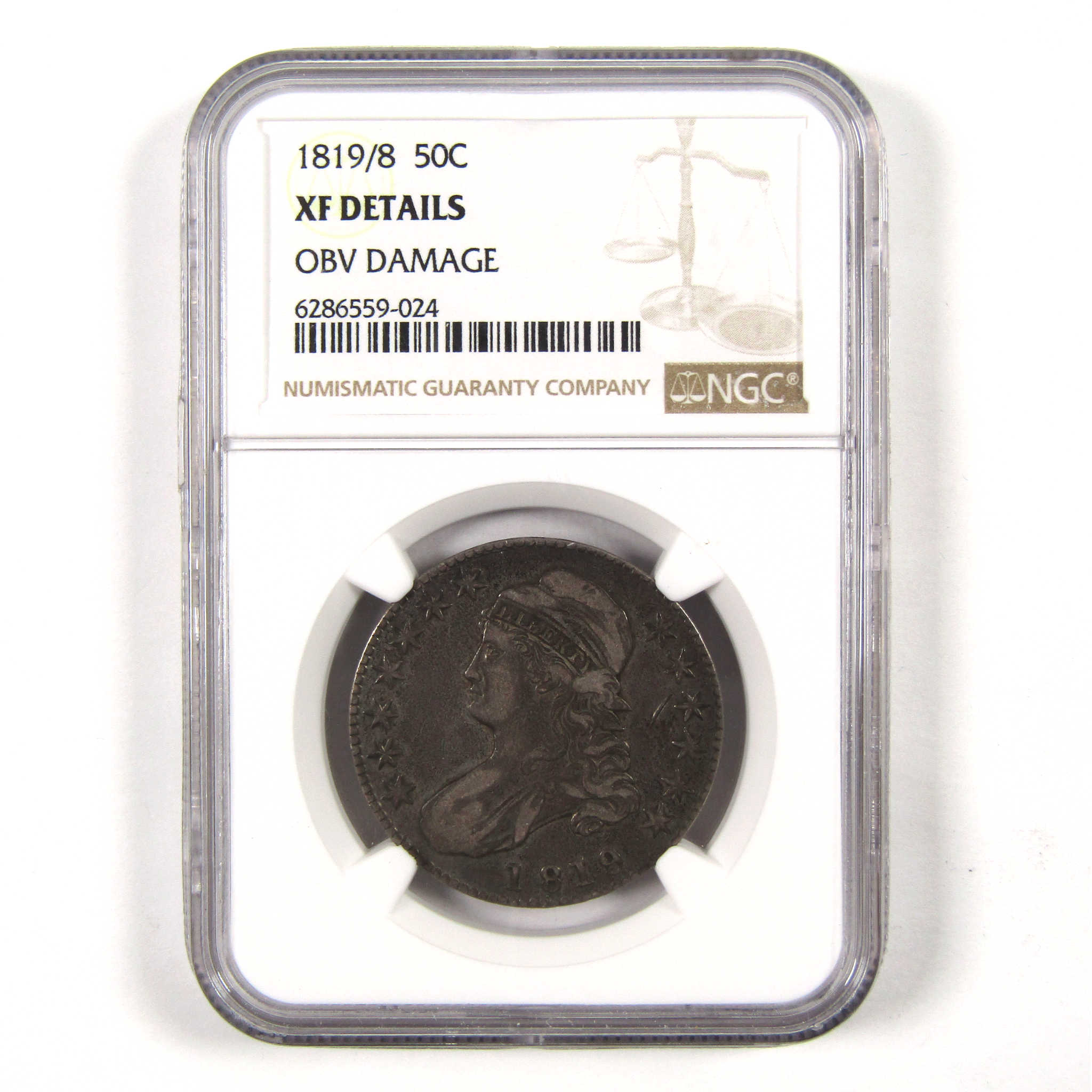 1819/8 Capped Bust Half Dollar XF Extremely Fine Details NGC SKU:I9113