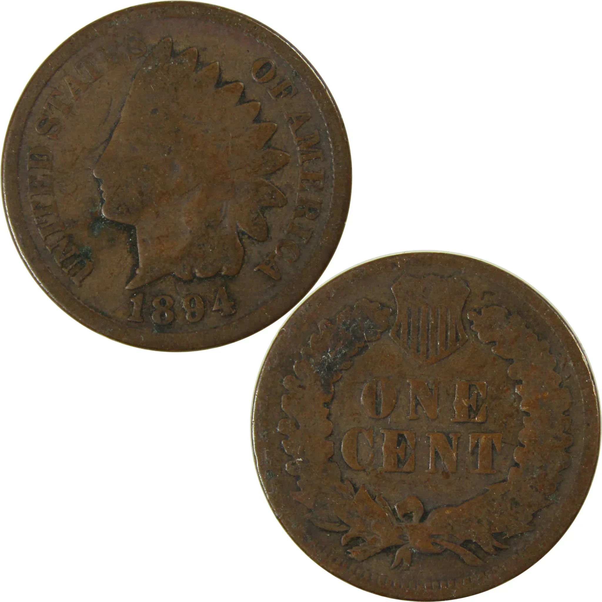 1894 Indian Head Cent G Good Details Penny 1c Coin SKU:I26547